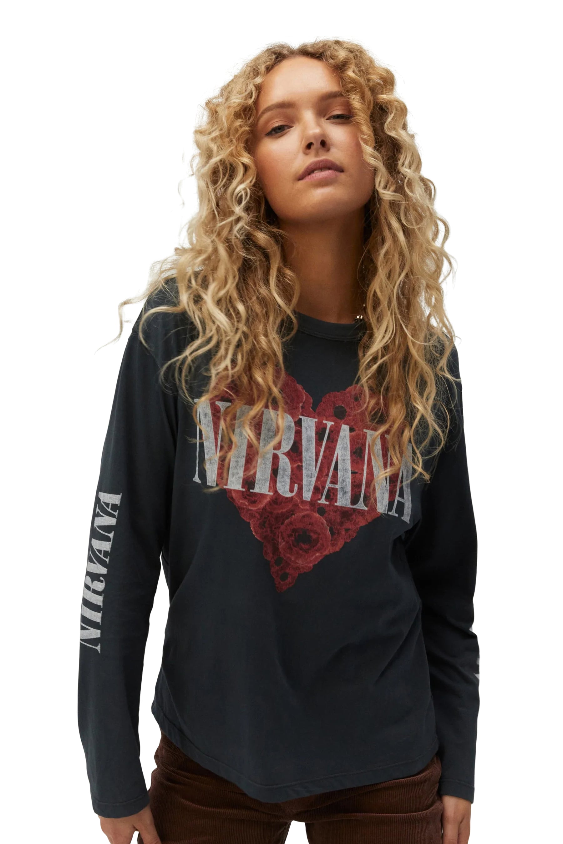 Nirvana Flower Heart Crew Long Sleeve