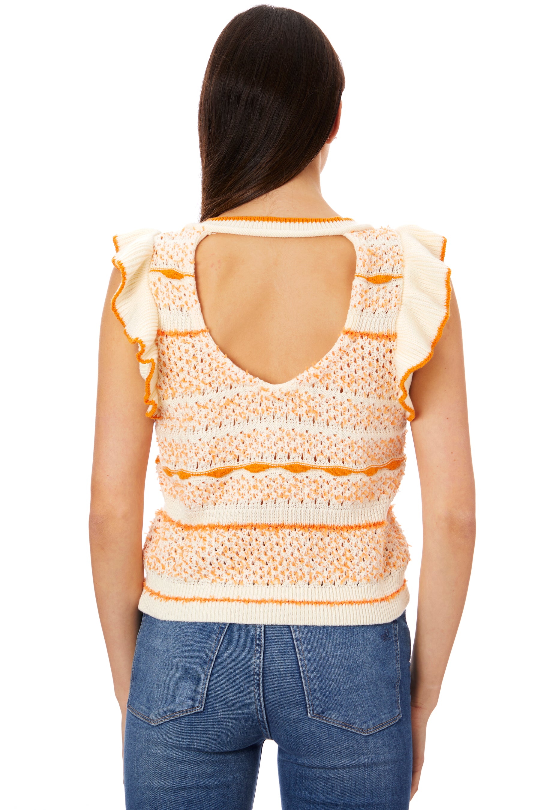 Crochet Ruffle Sleeve Tank