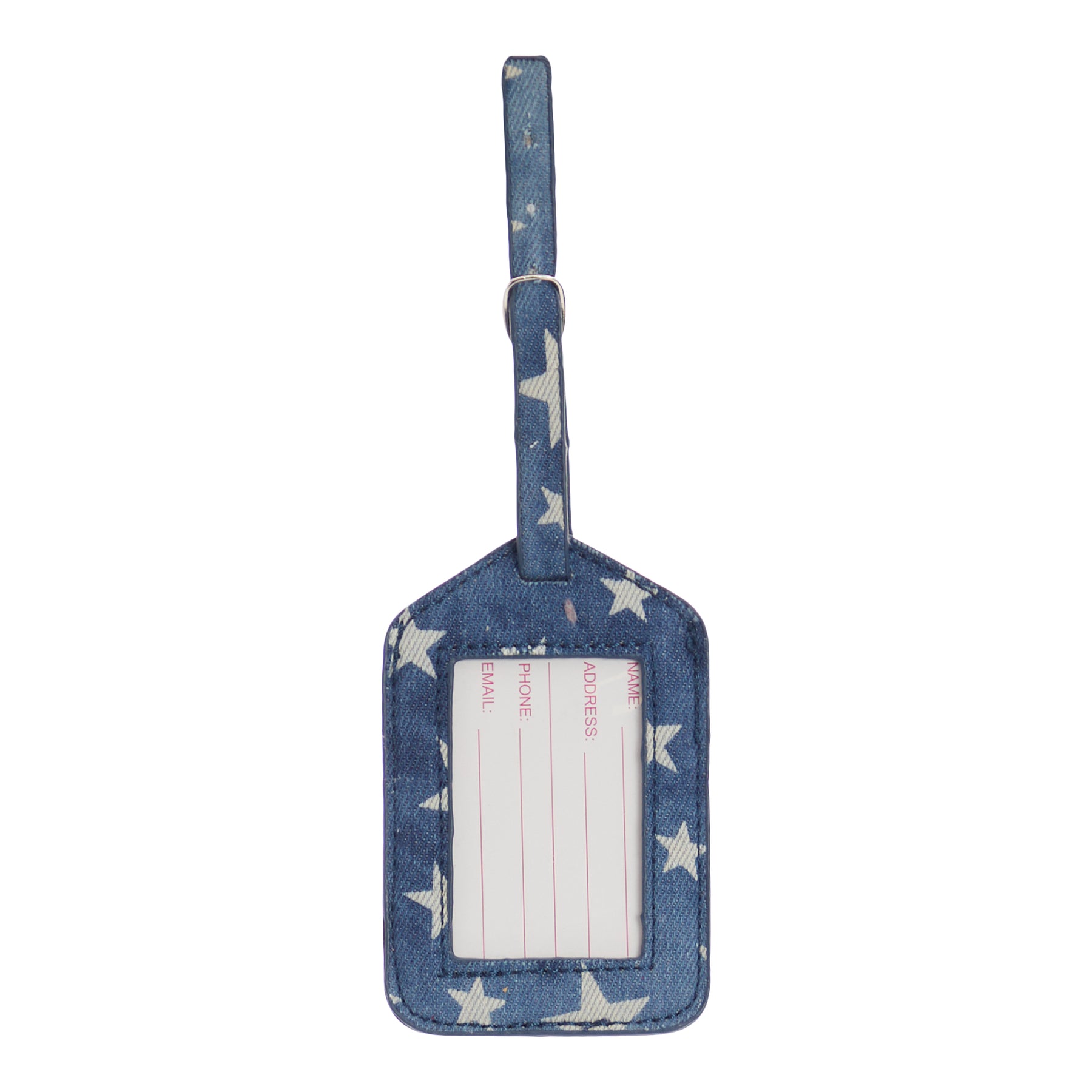 Rainbow Patched Denim Luggage Tag