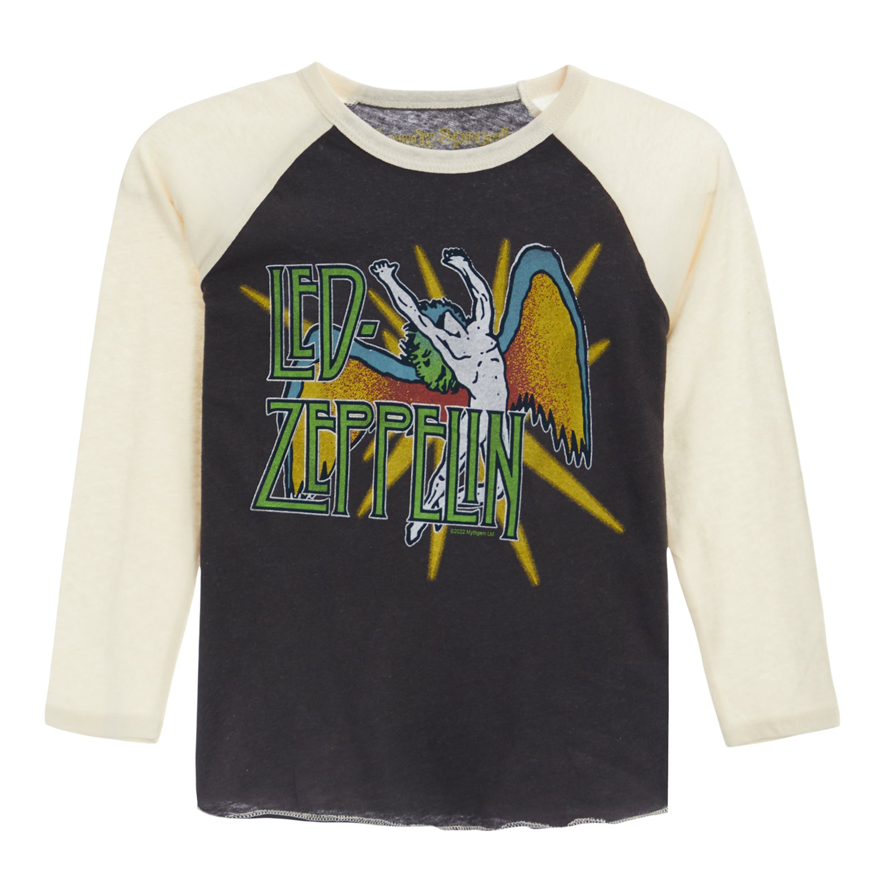 Led Zepplin Recycled Raglan Tee Off Black/Cream