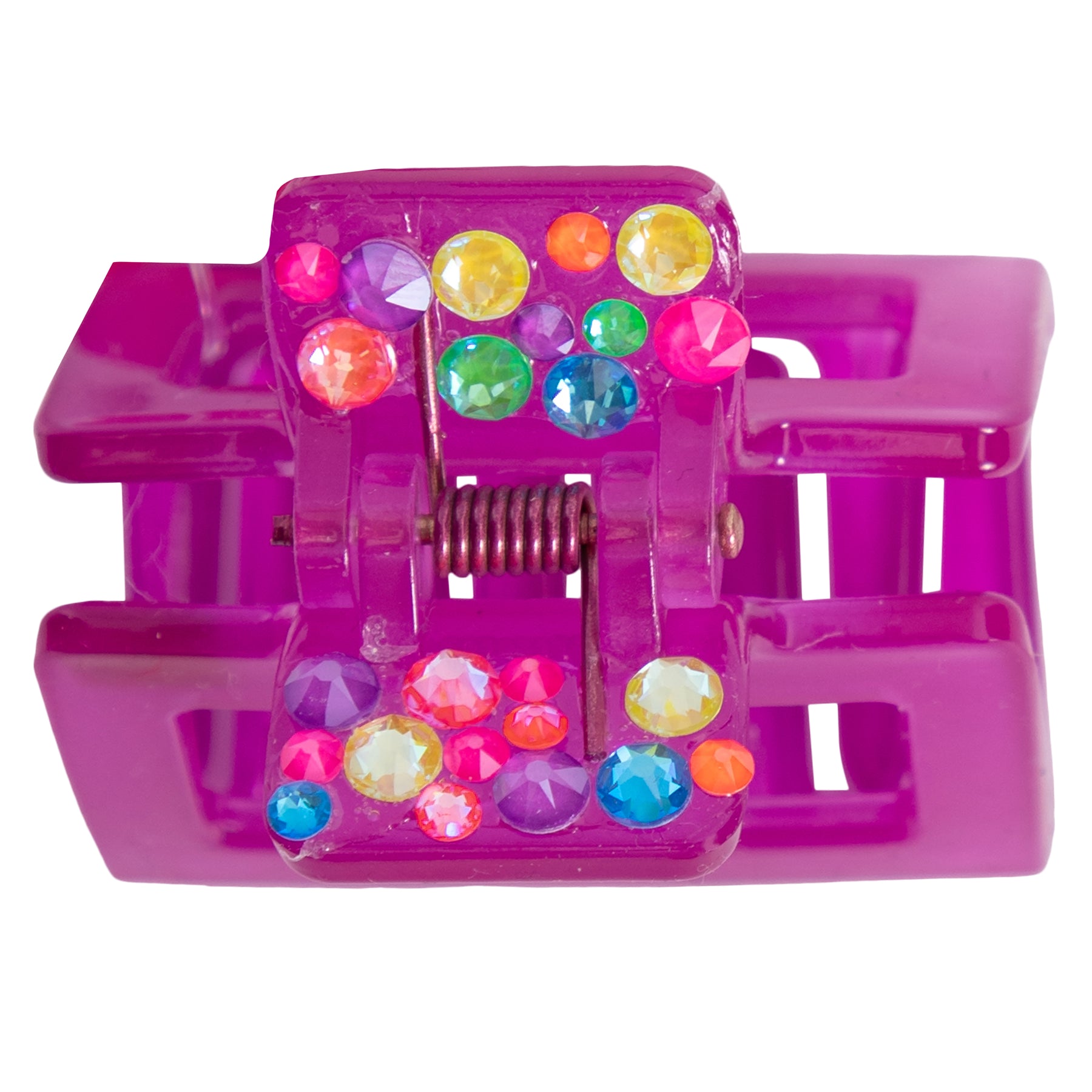 Tonal Neon Rhinestone Claw Clip