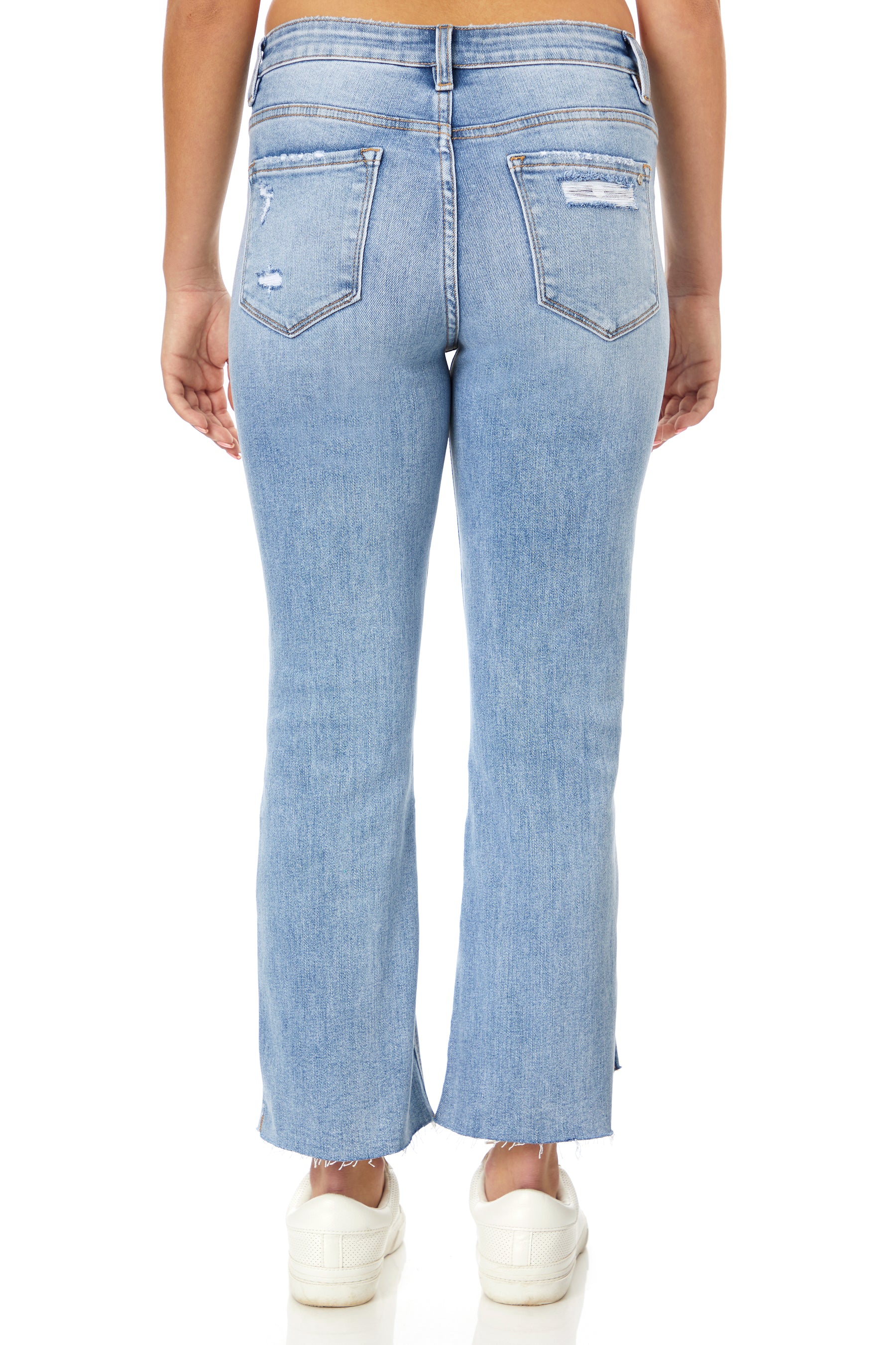 Mid-Rise Crop Flare With Slit