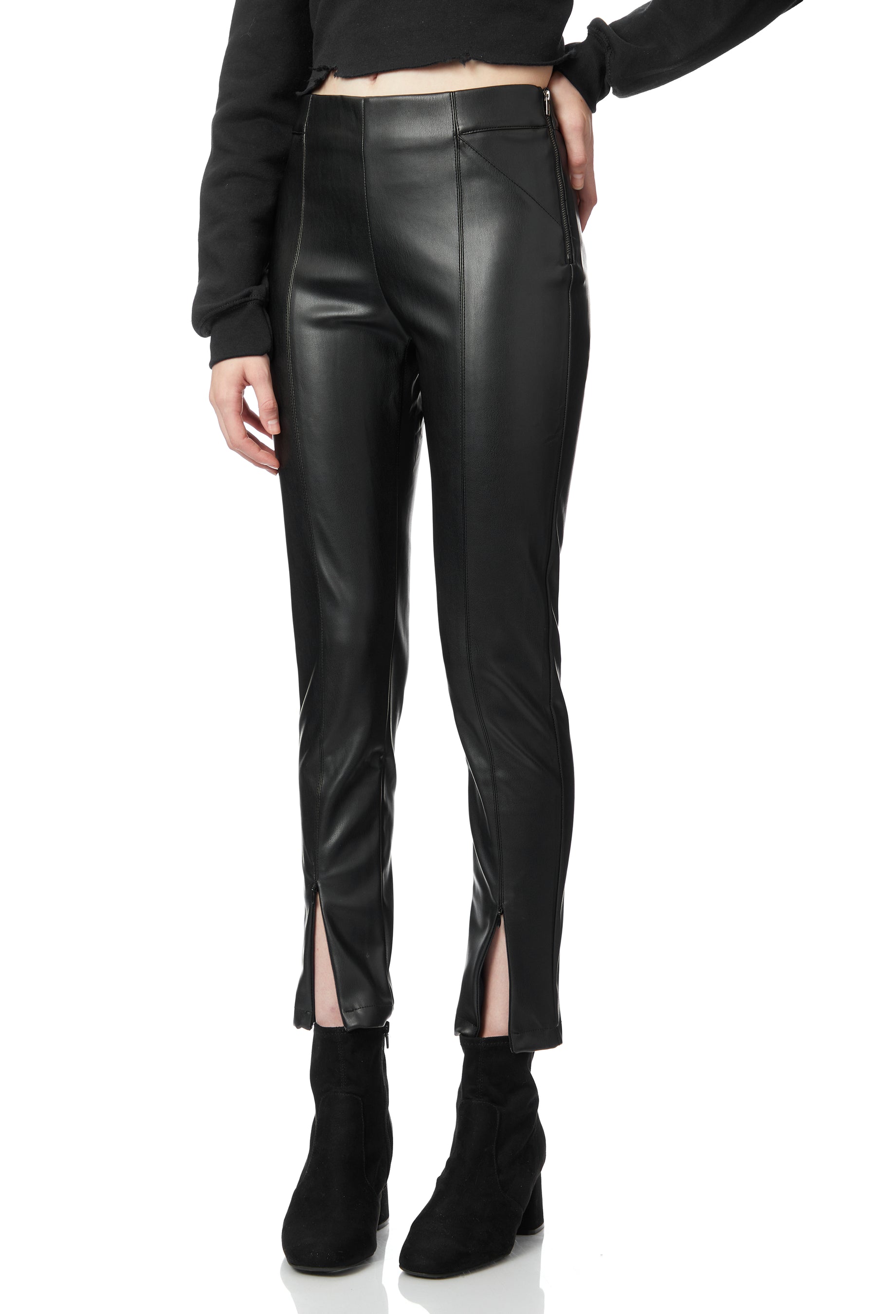 Vegan Pants With Zipper Slit