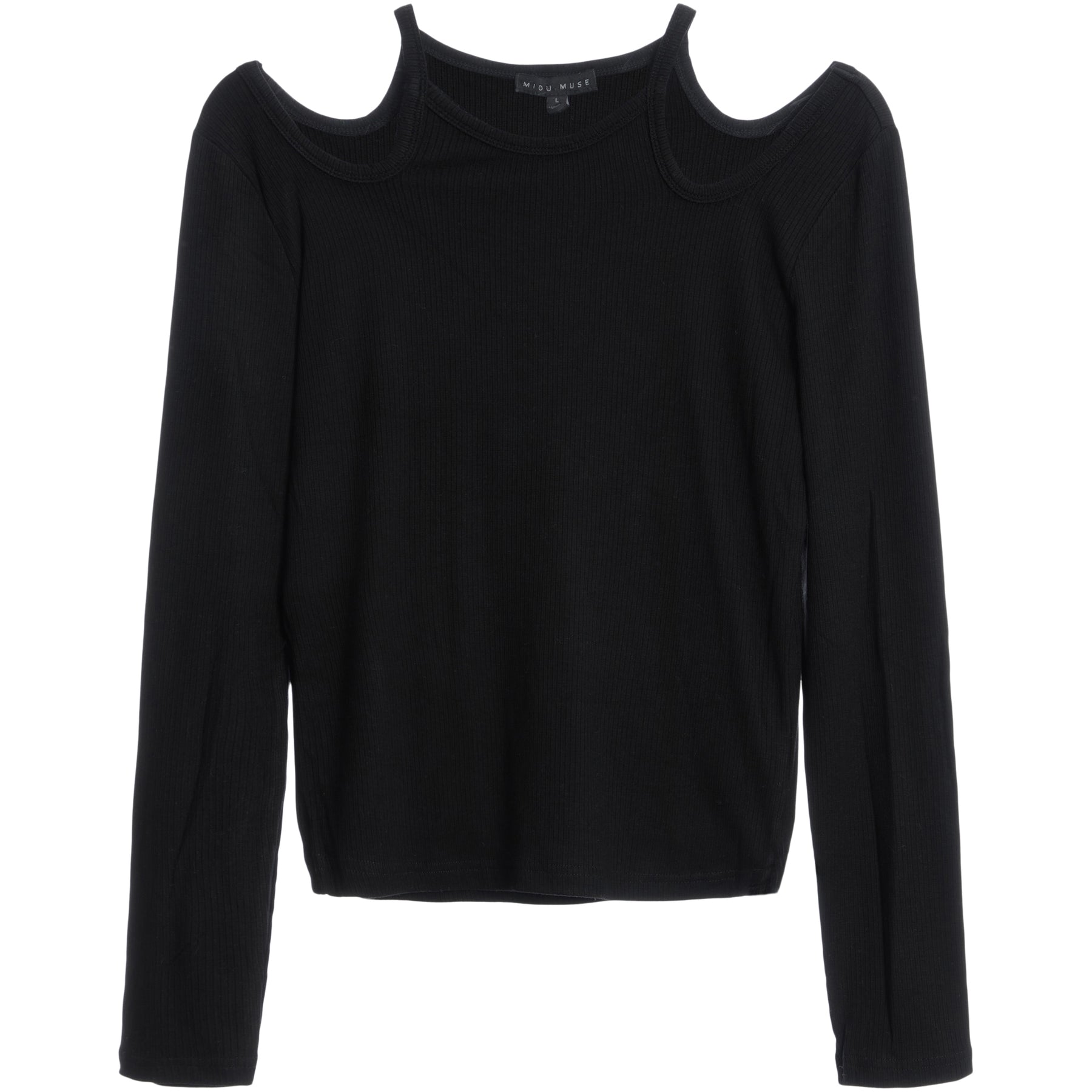Knitted Long Sleeve Cutout Top