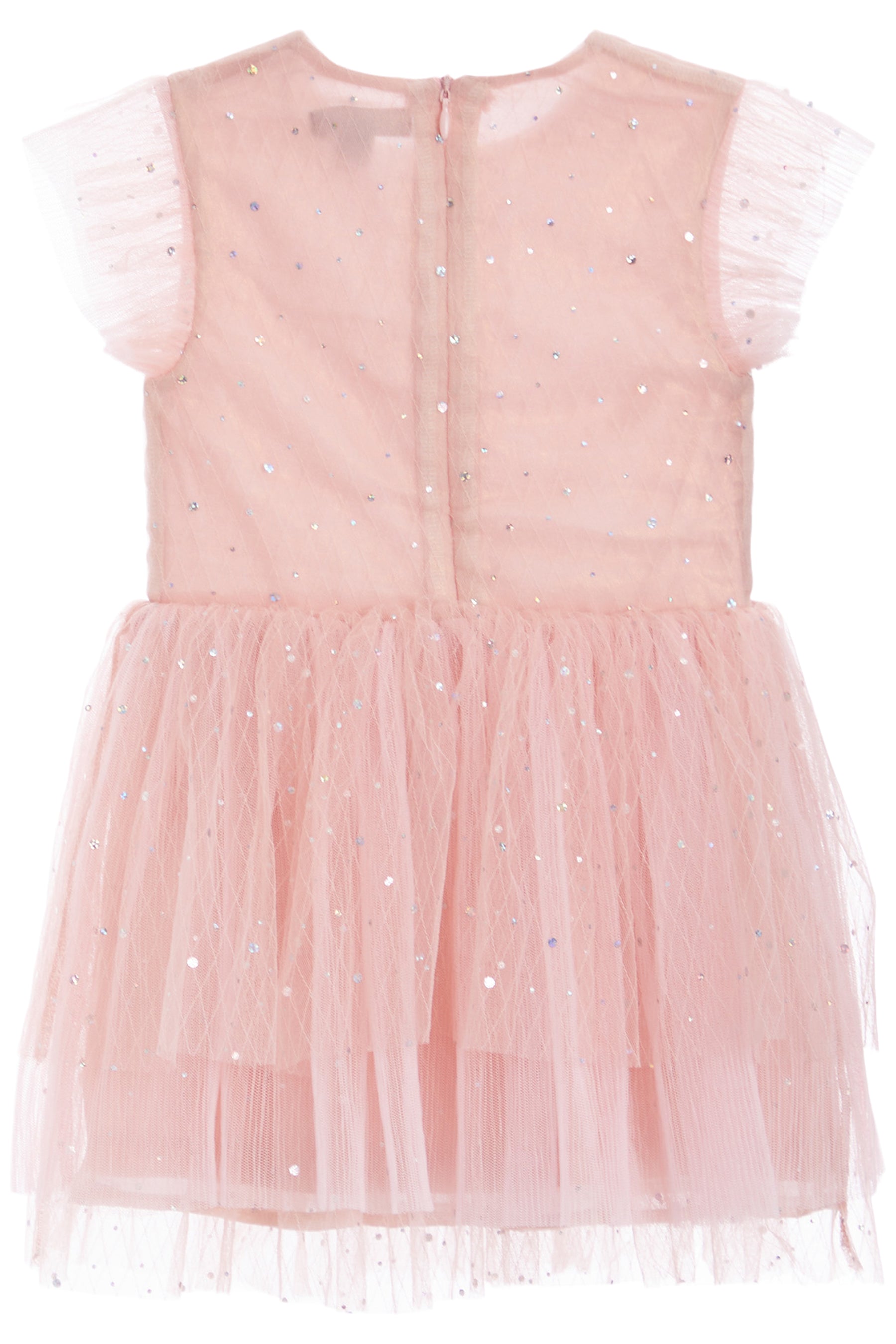 Embellished Mesh And Chiffon Dress