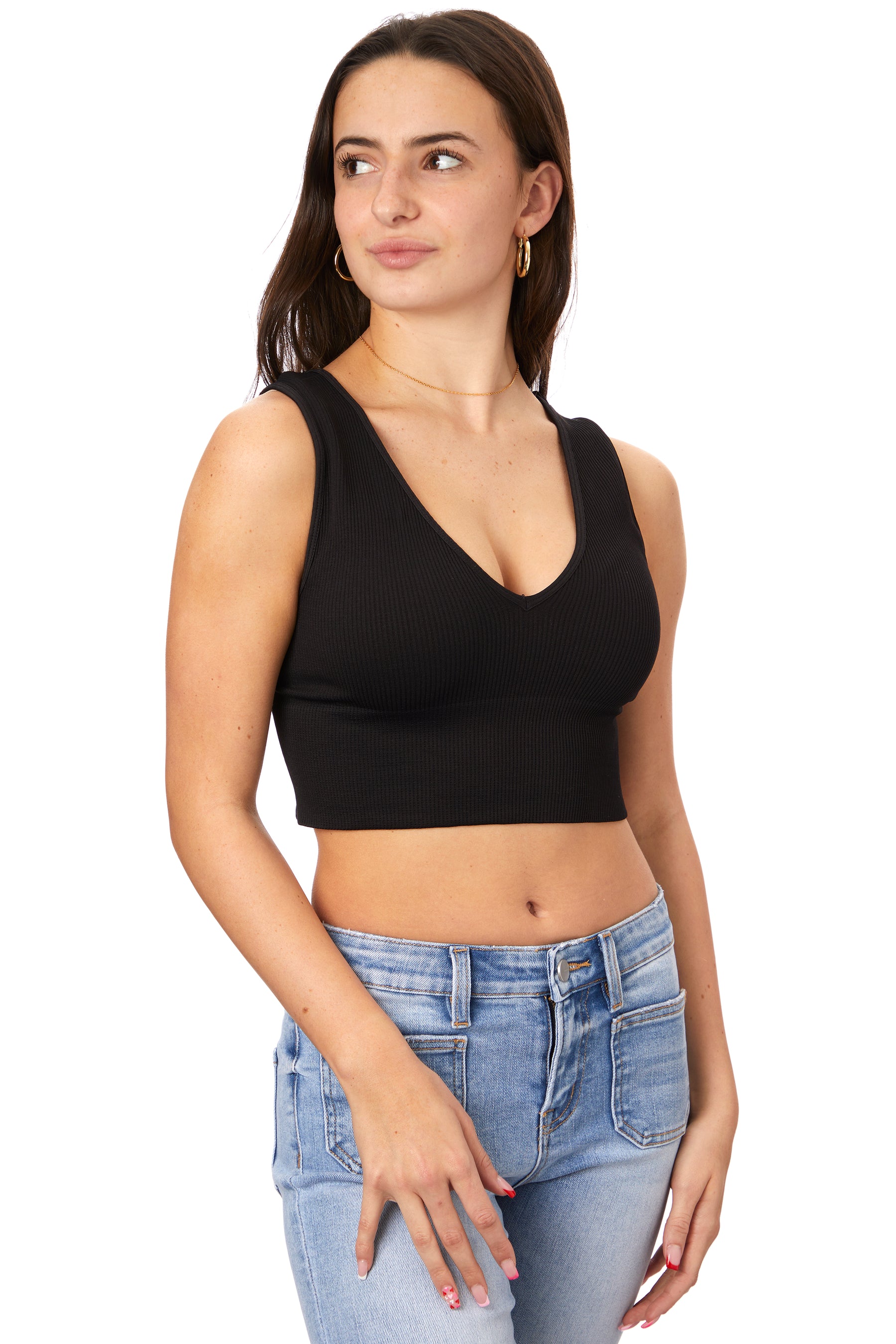 Plunge V-Neck Crop Top