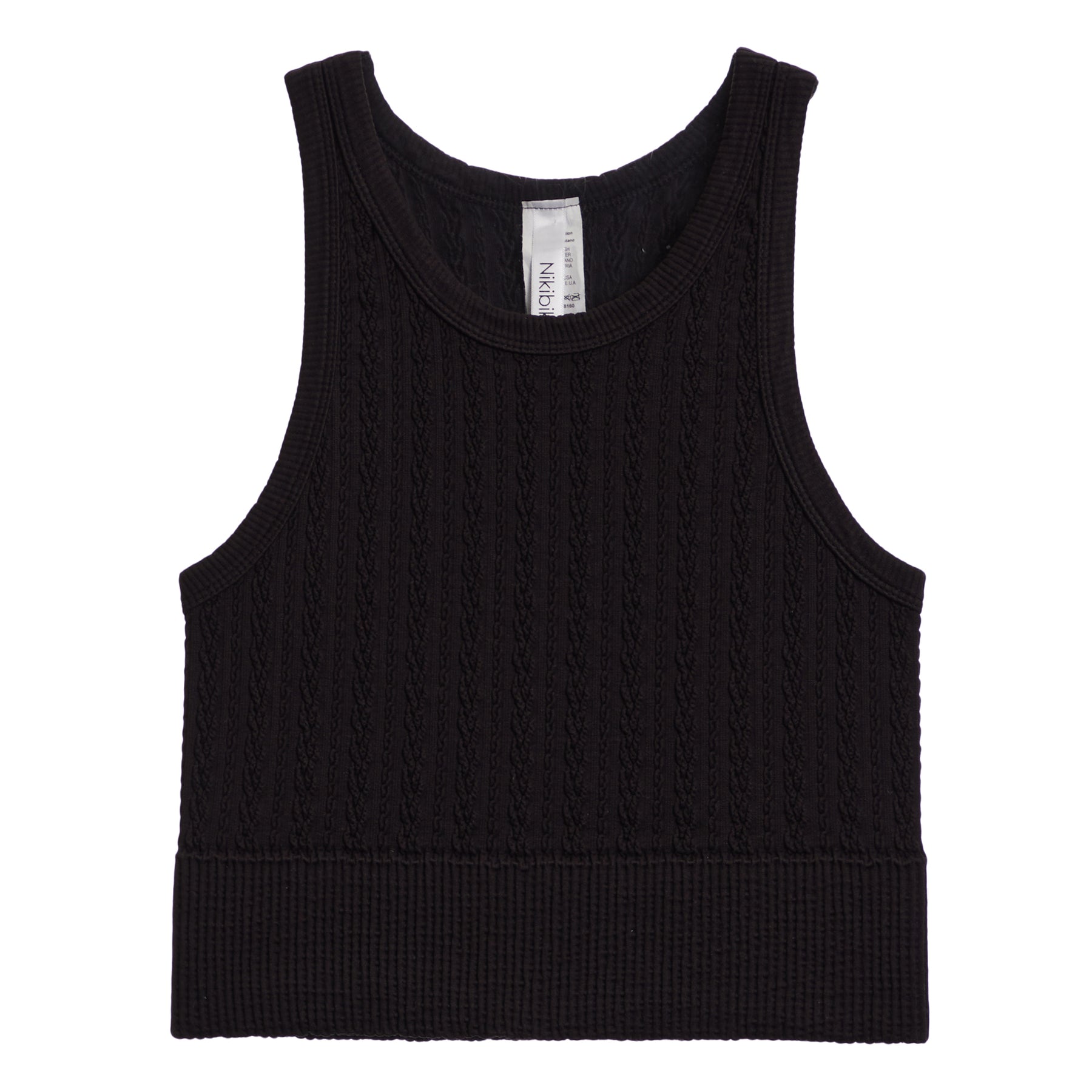 Cable Knit Highneck Tank Top