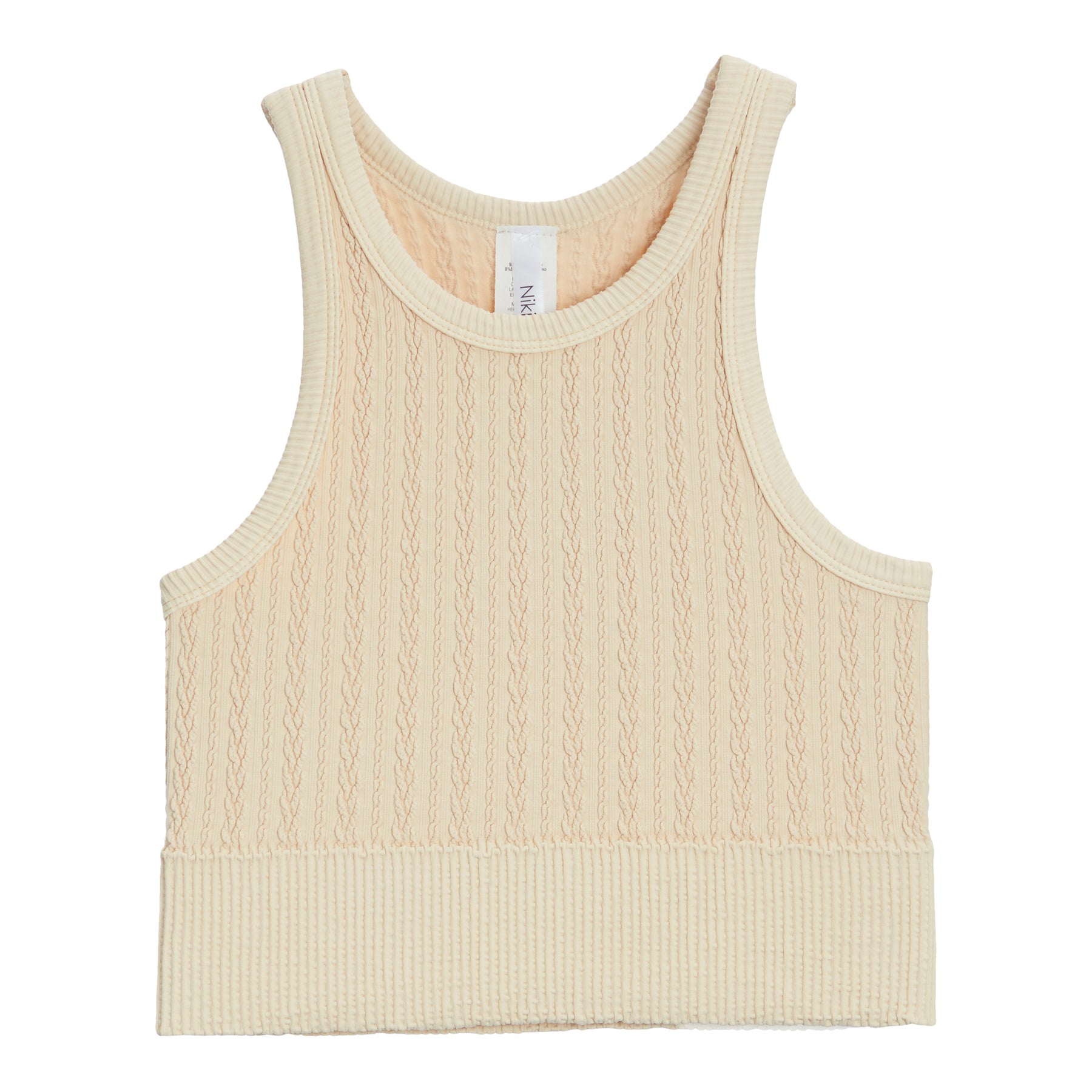 Cable Knit Highneck Tank Top