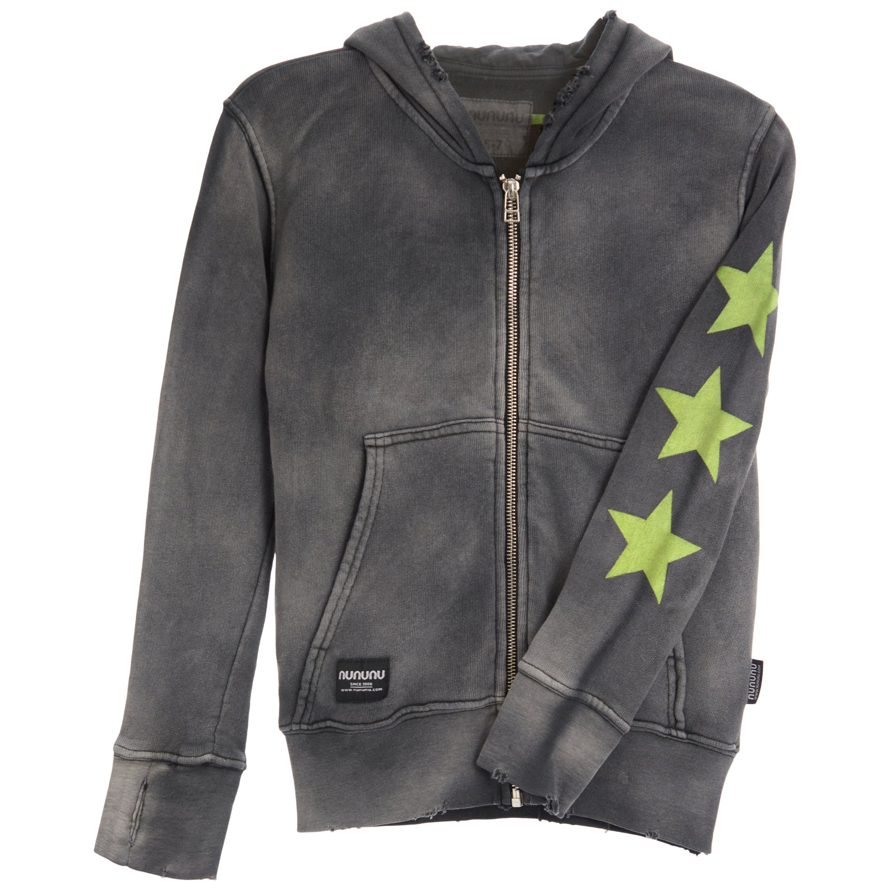 Brushed Zip Hoodie With Stars