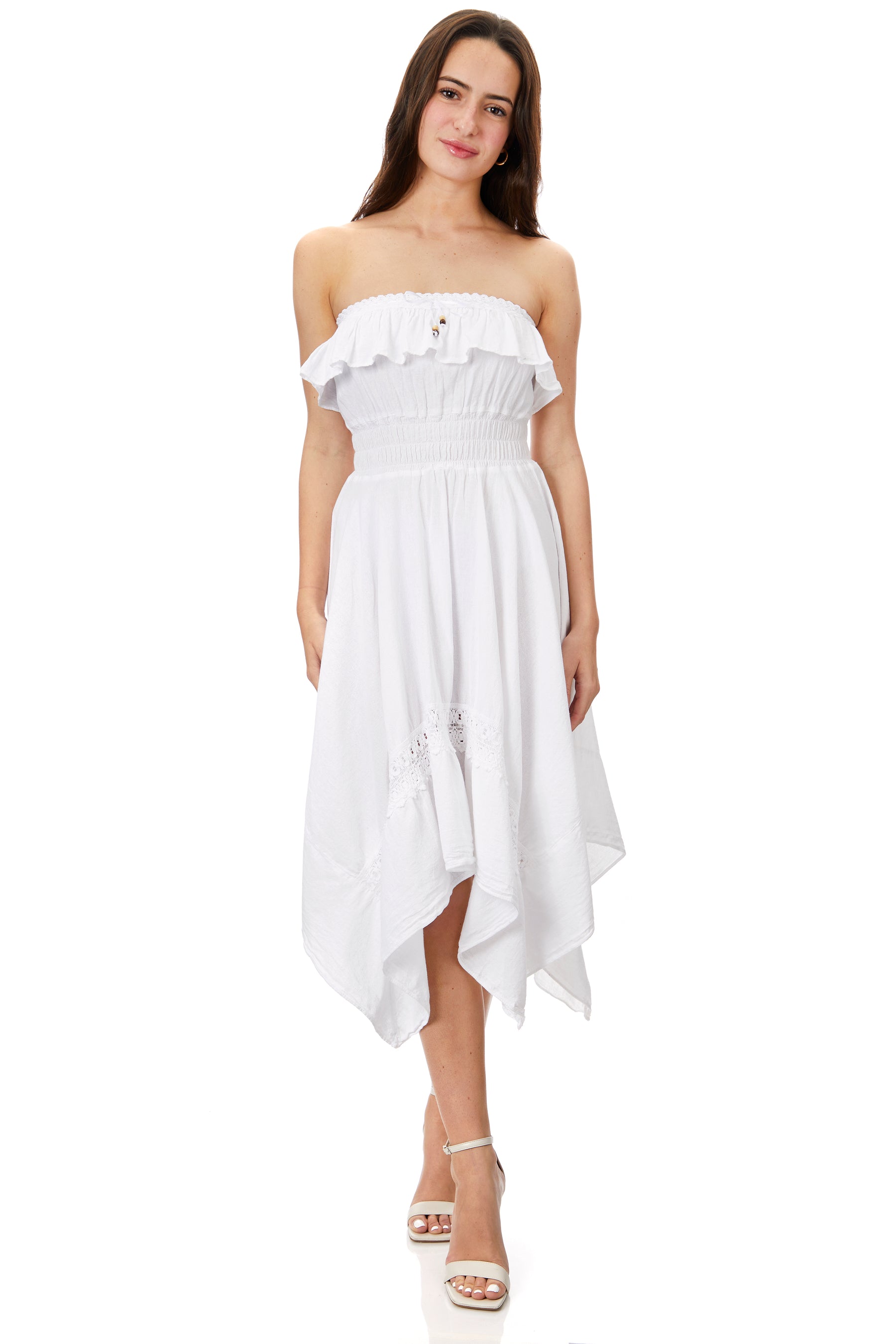 Ruffle Strapless Maxi Dress