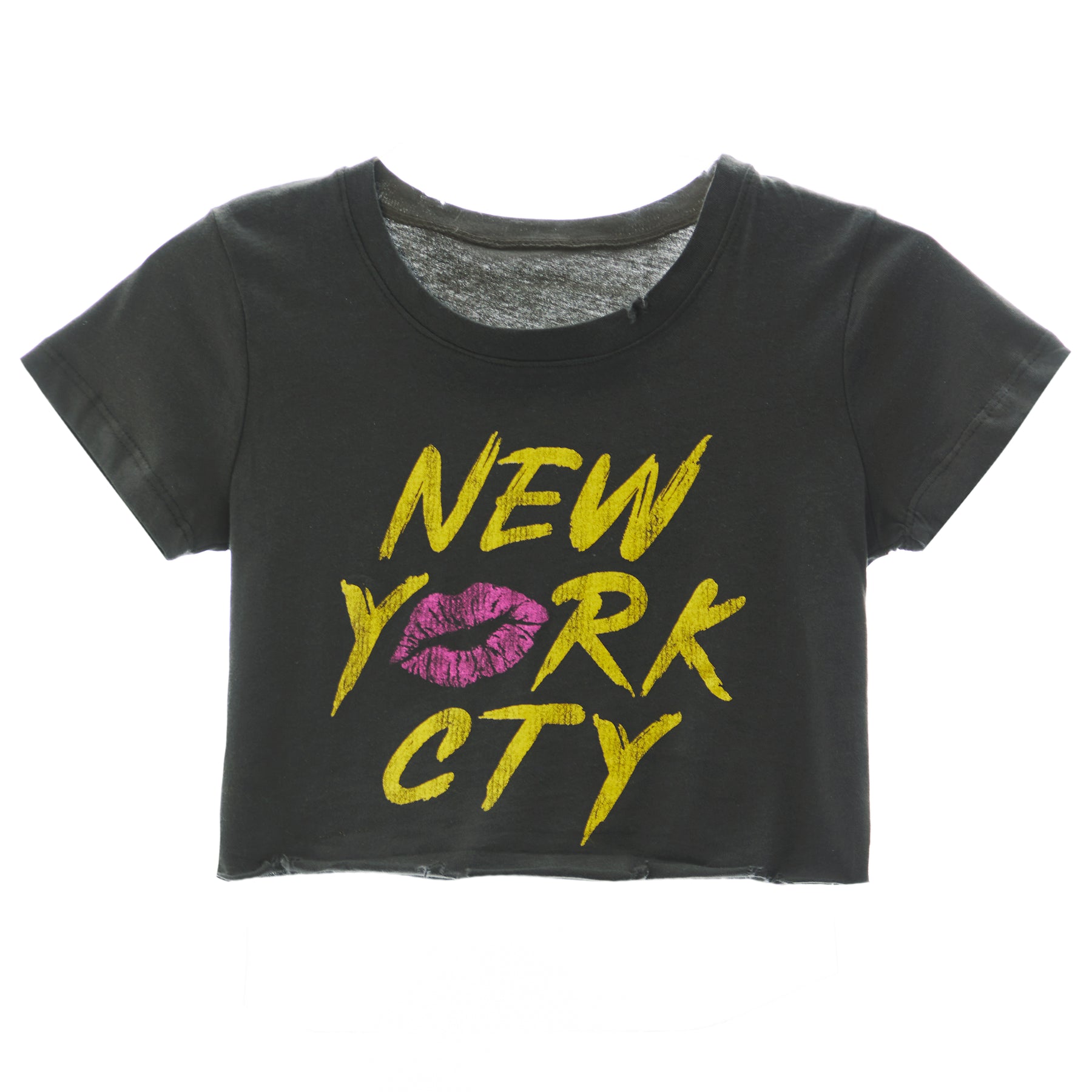 New York City Distressed Crop Tee