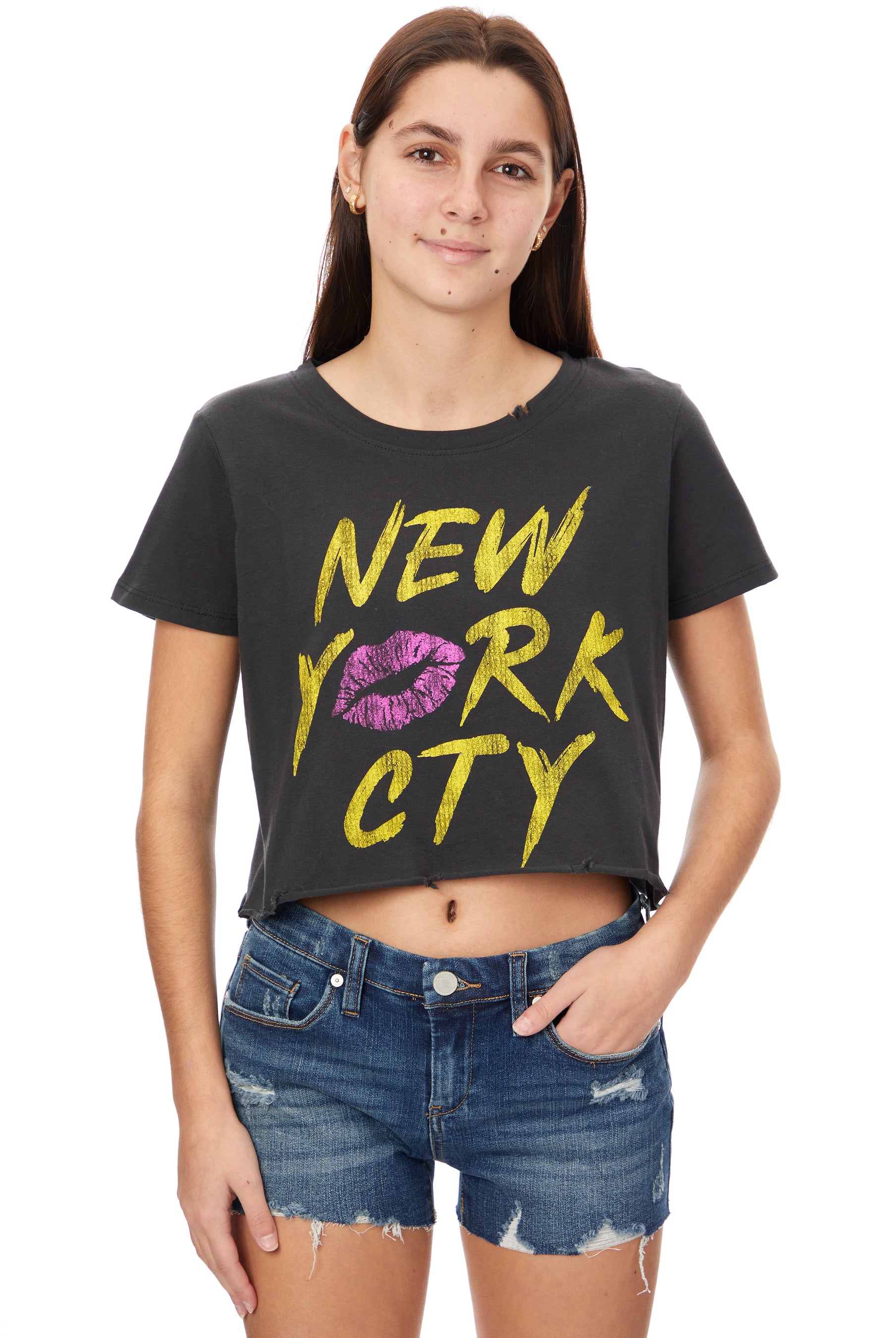 New York City Lips Crop Tee