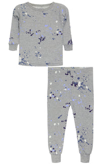 2 PC PJ Set- Grey Multi Splatter
