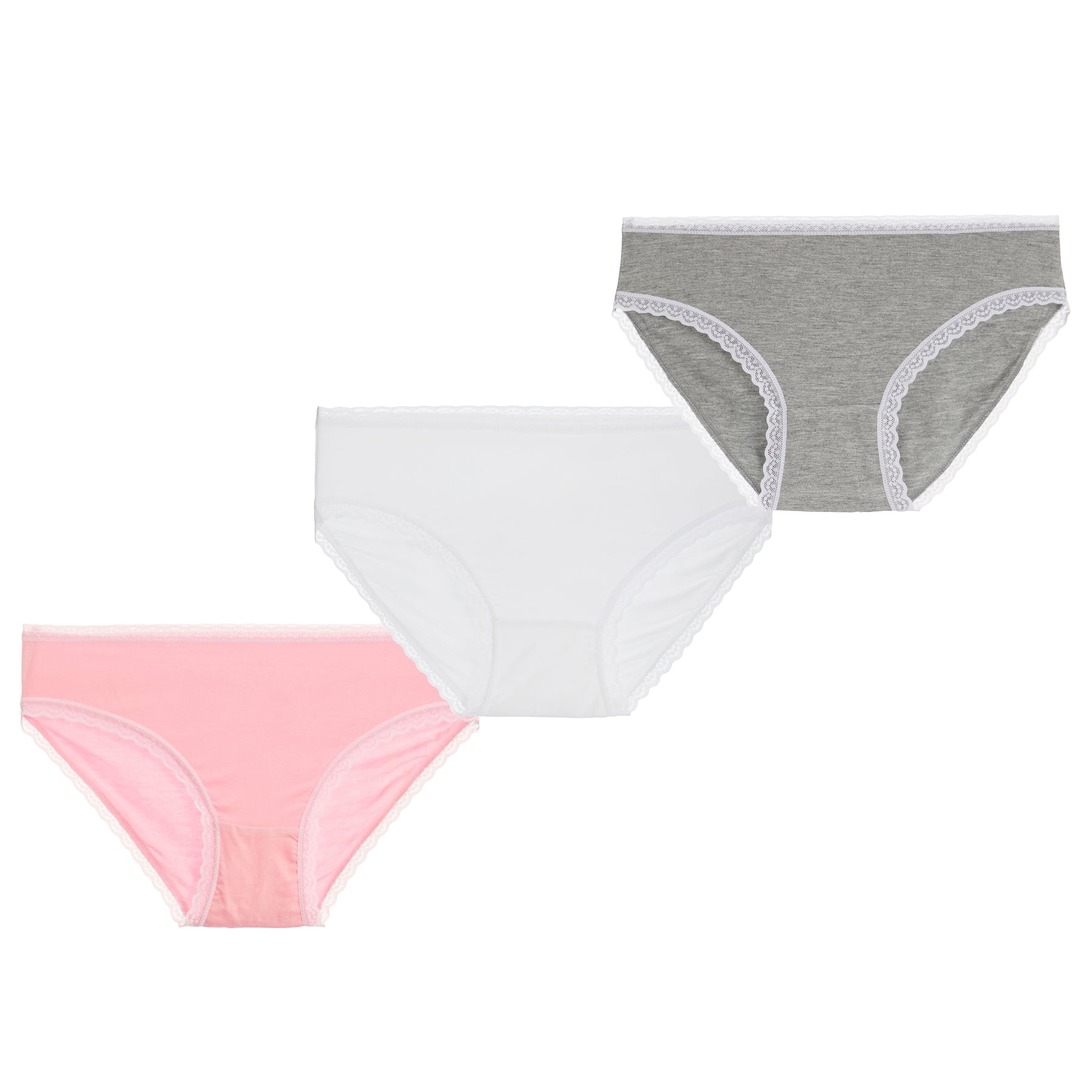 S/3 Bikini - Pnk/Wht/Ht Grey