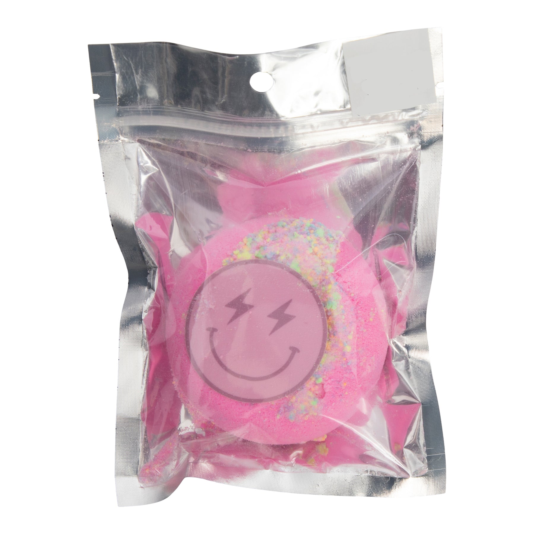 Preppy Smiley Donut Bath Bomb with sticker