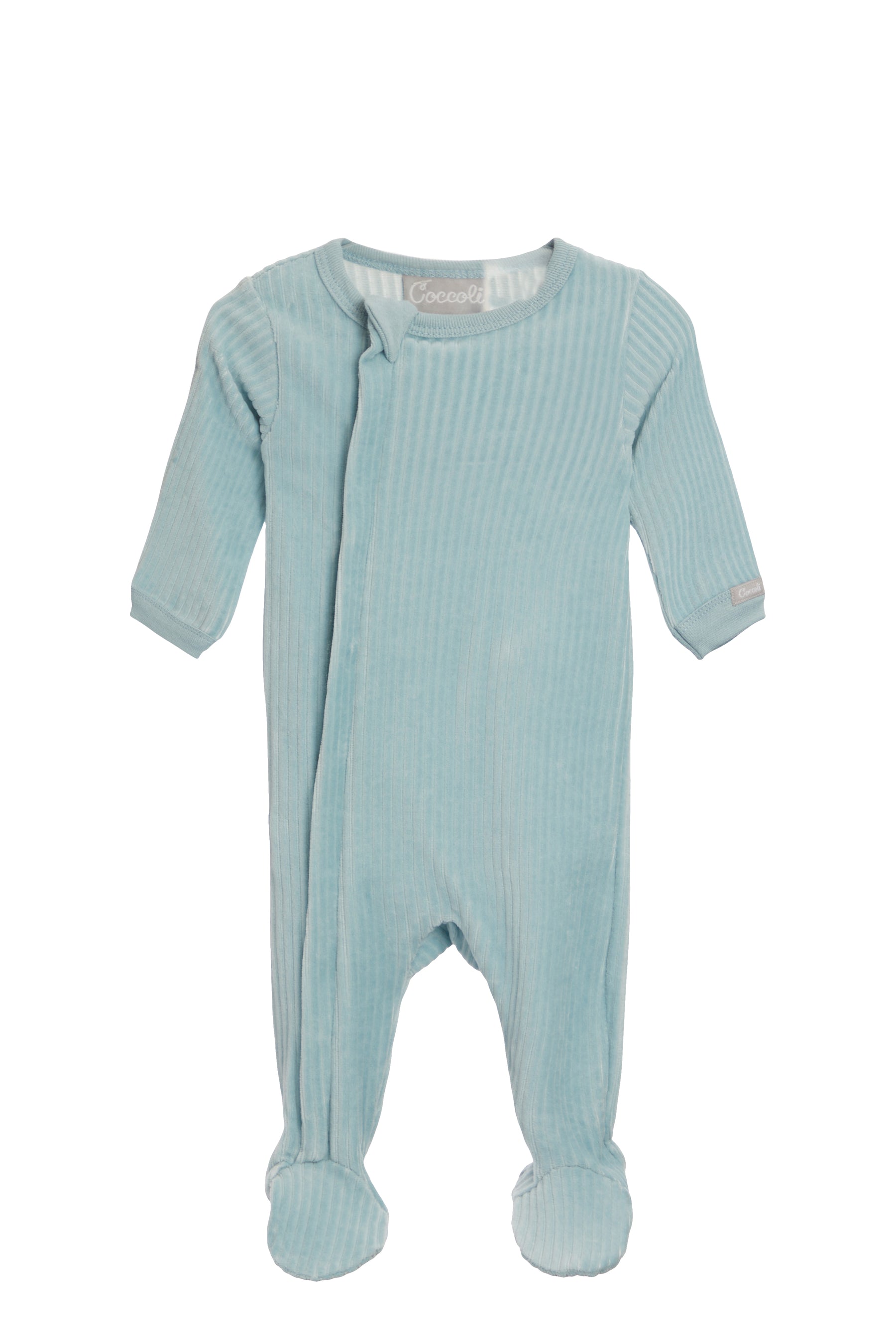 Corded Velour Zipper Footie