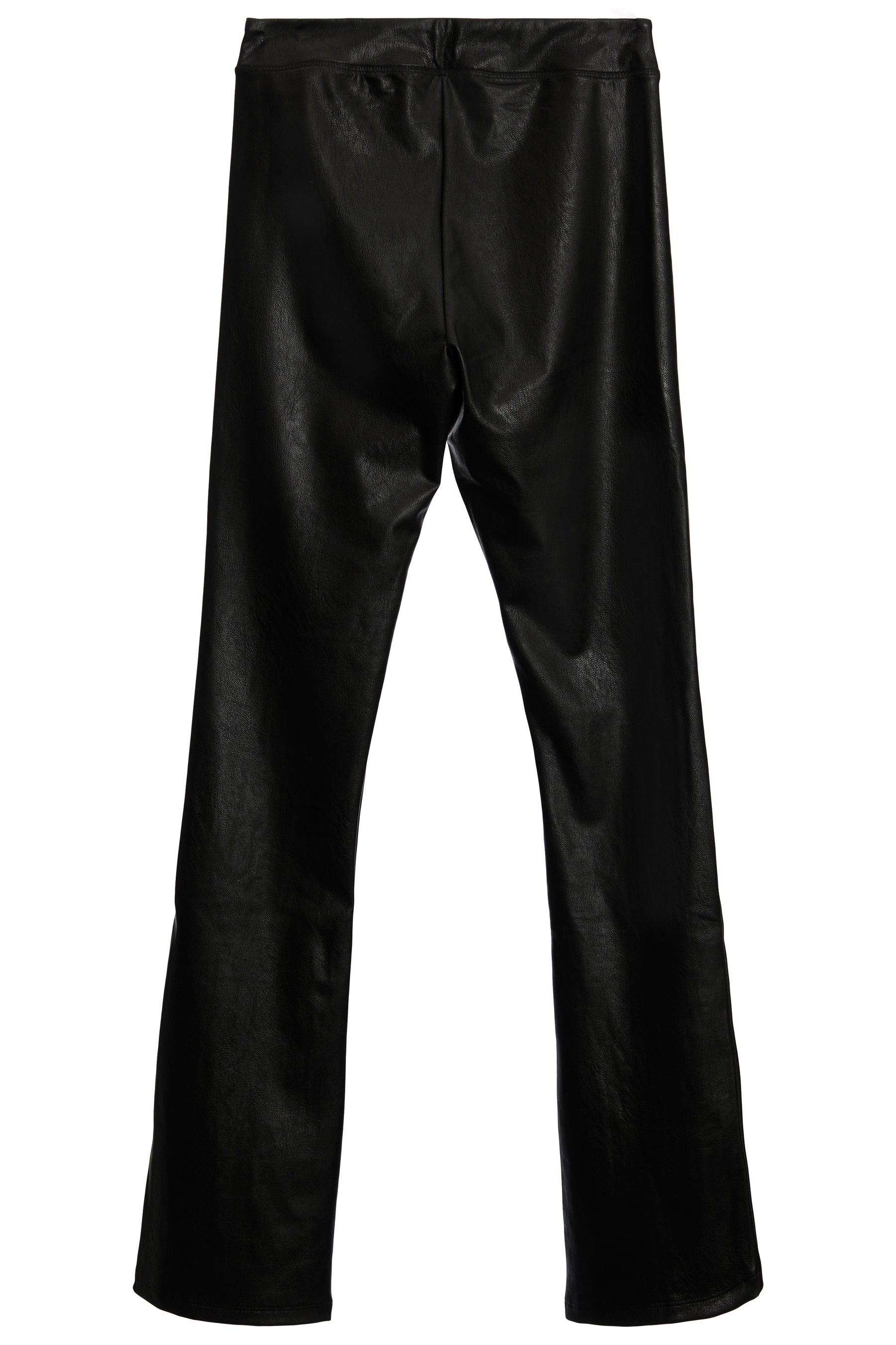 Vegan Leather Slit Hem Pant