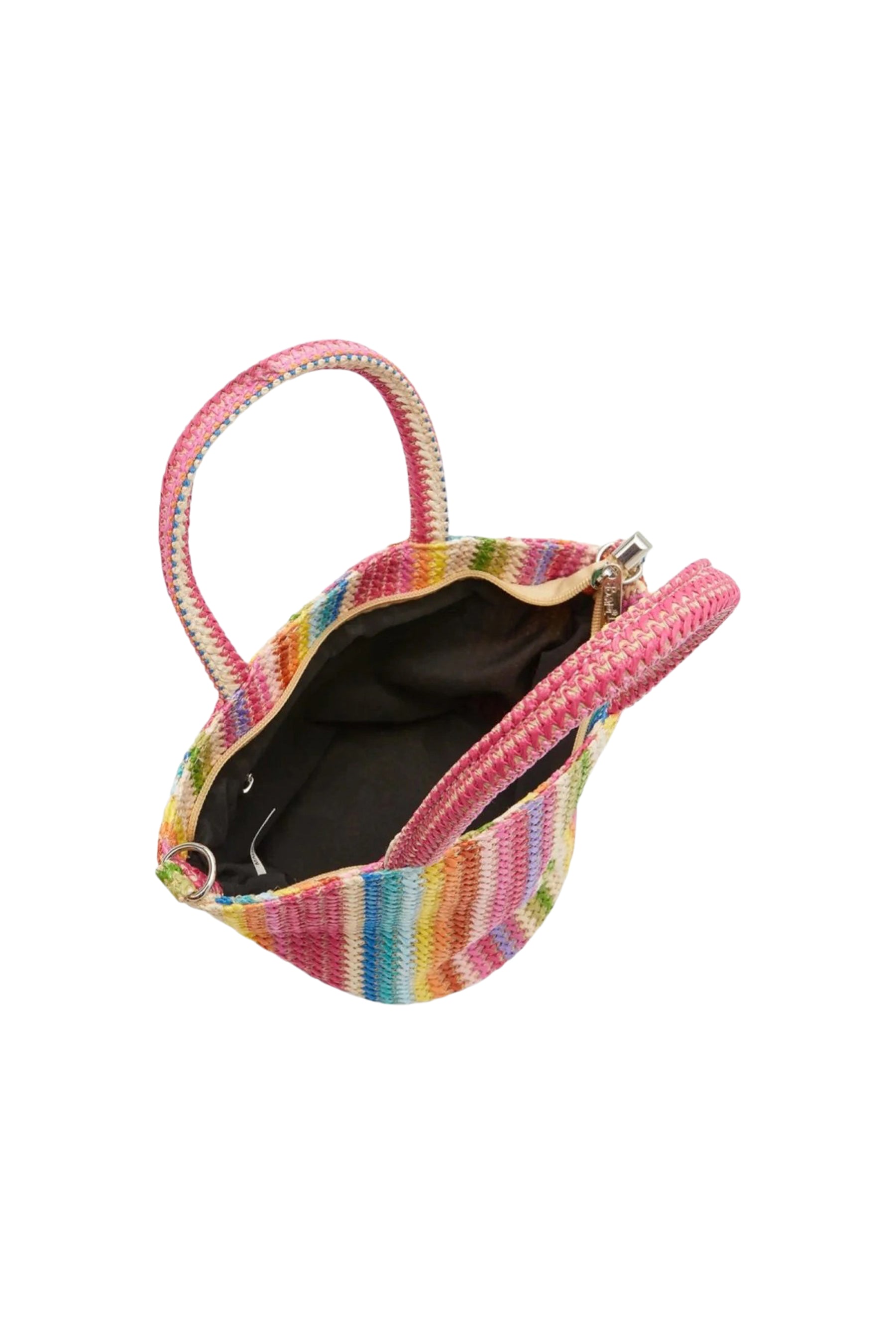 Rainbow Raffia Tote Bag