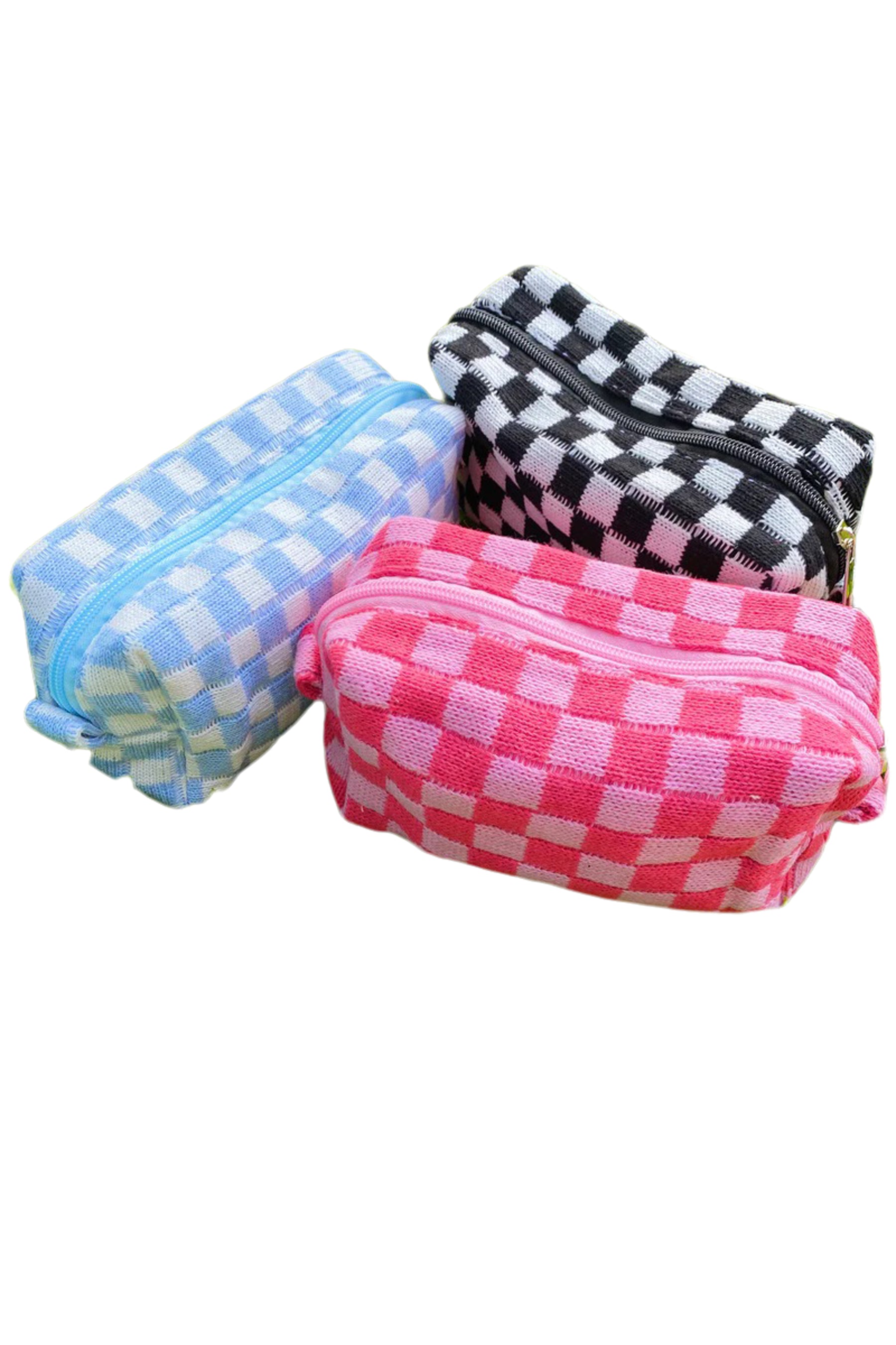 Checkered Cosmetic Bag