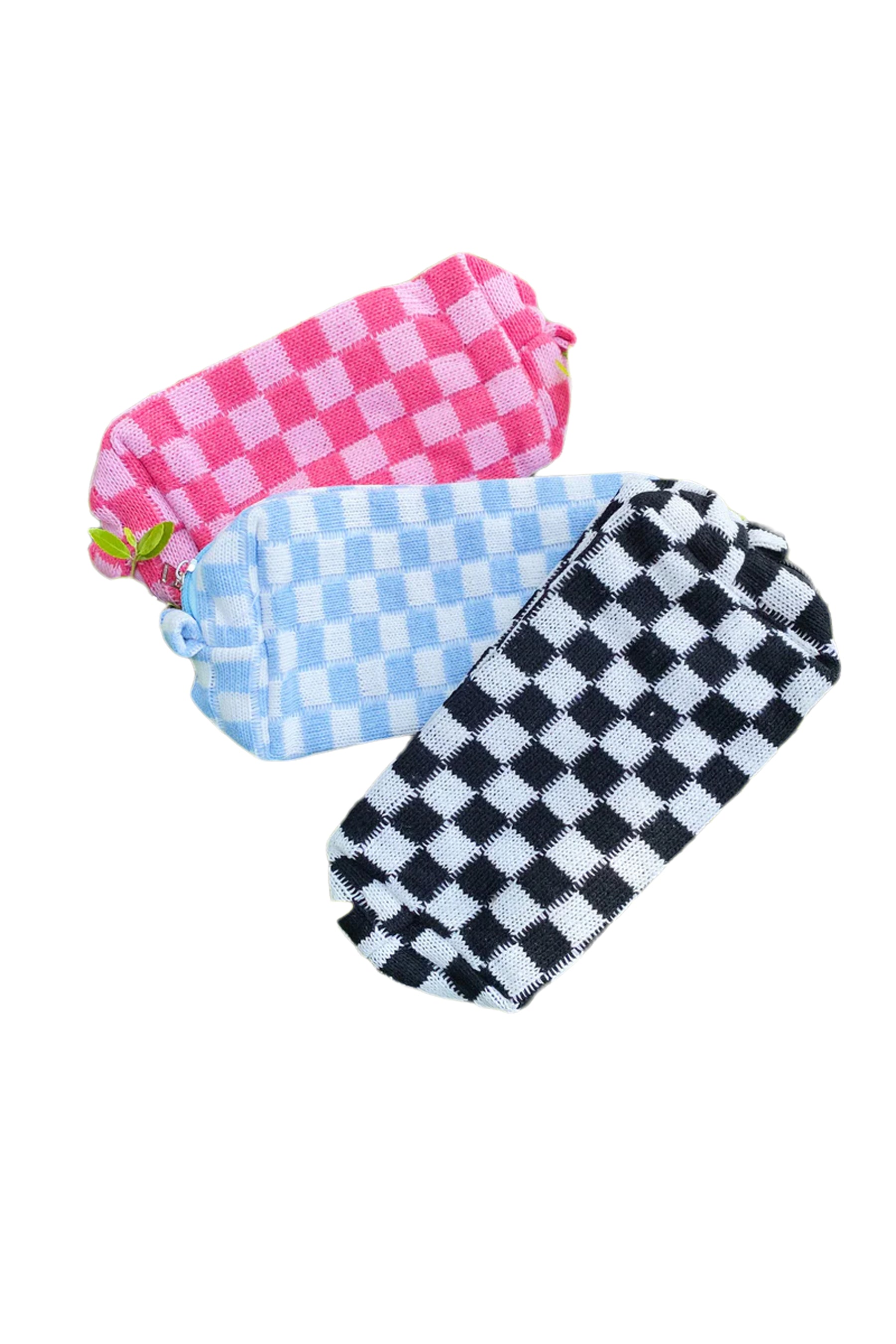 Checkered Cosmetic Bag