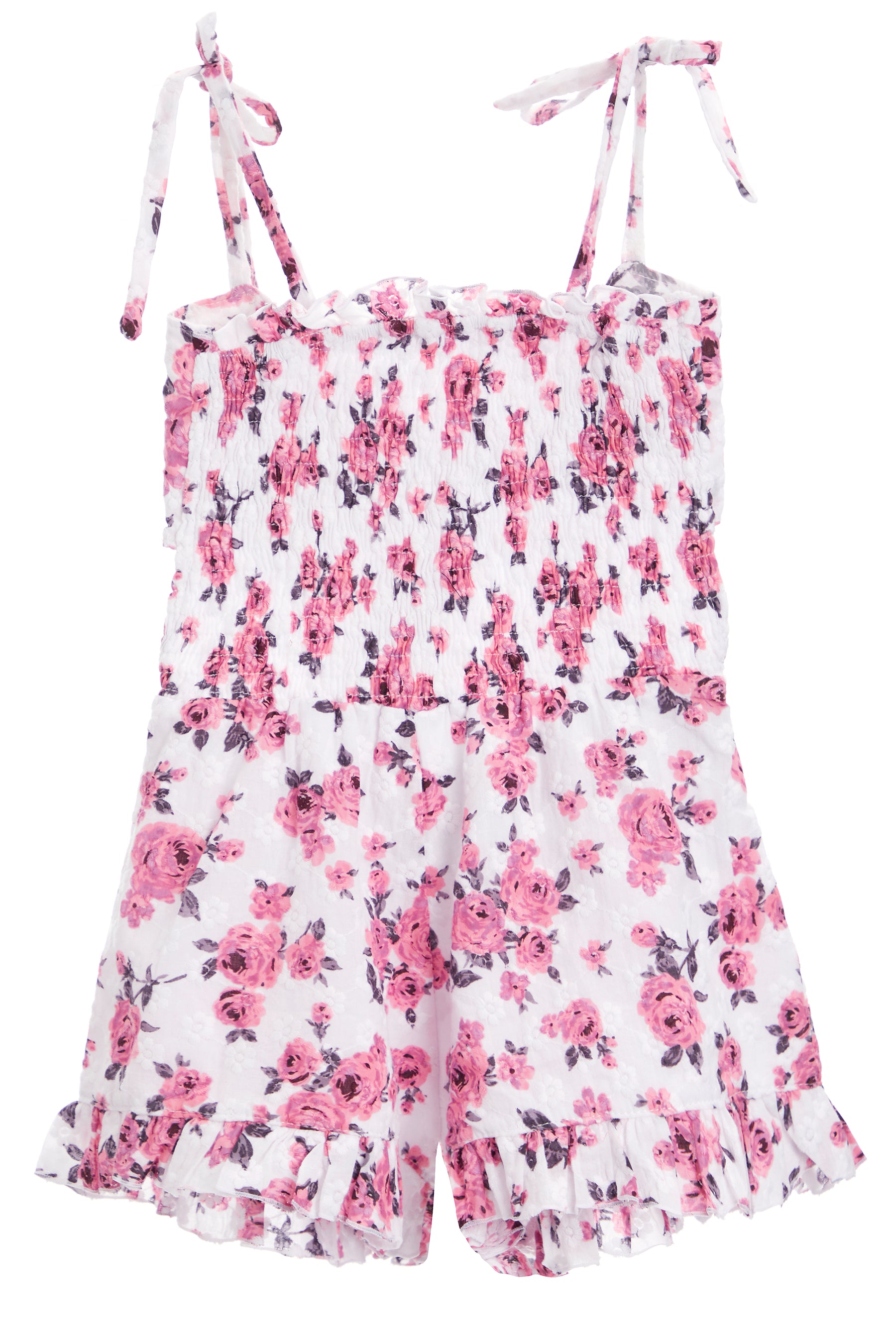 Eyelet Romper- Pink Rose