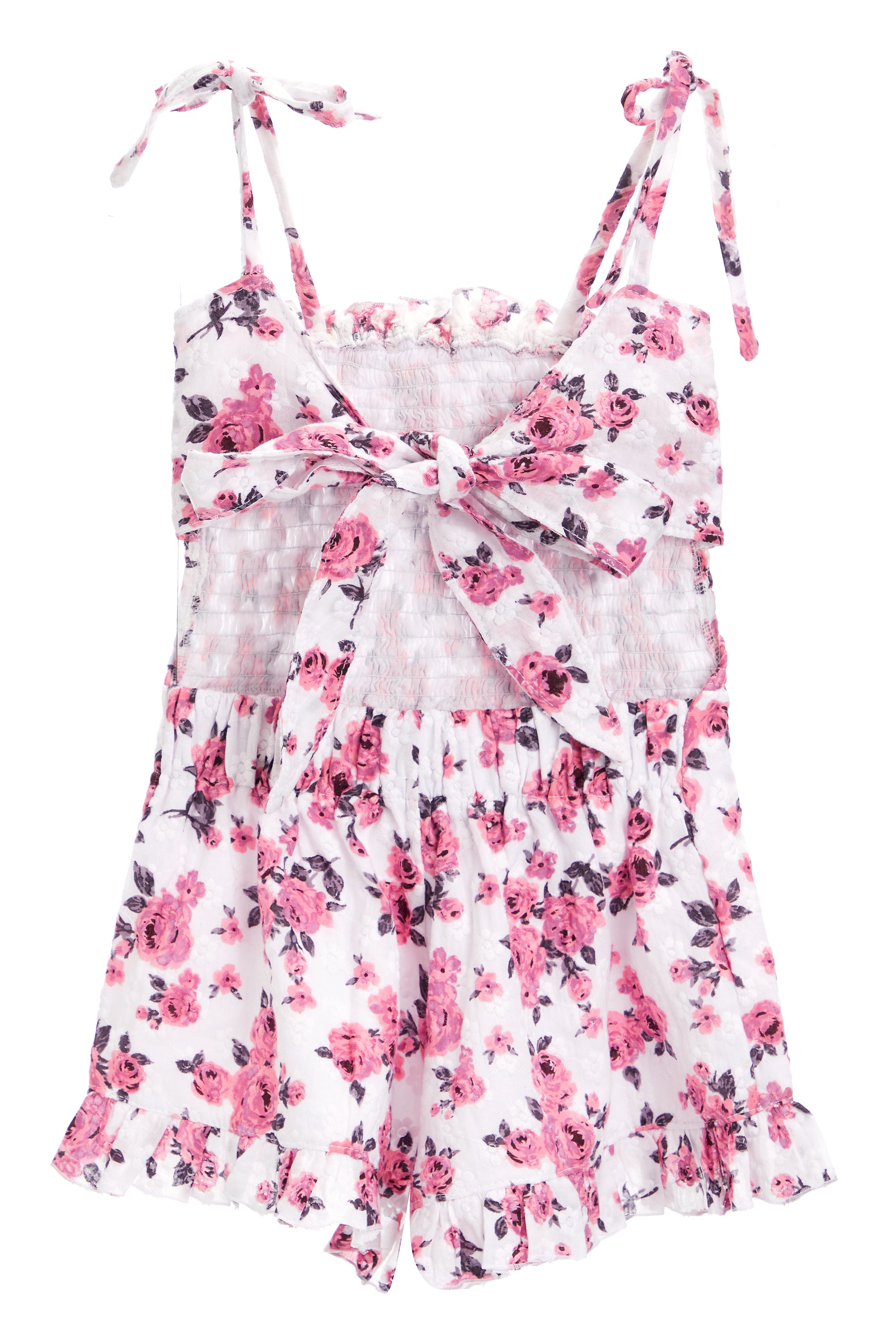 Eyelet Romper- Pink Rose