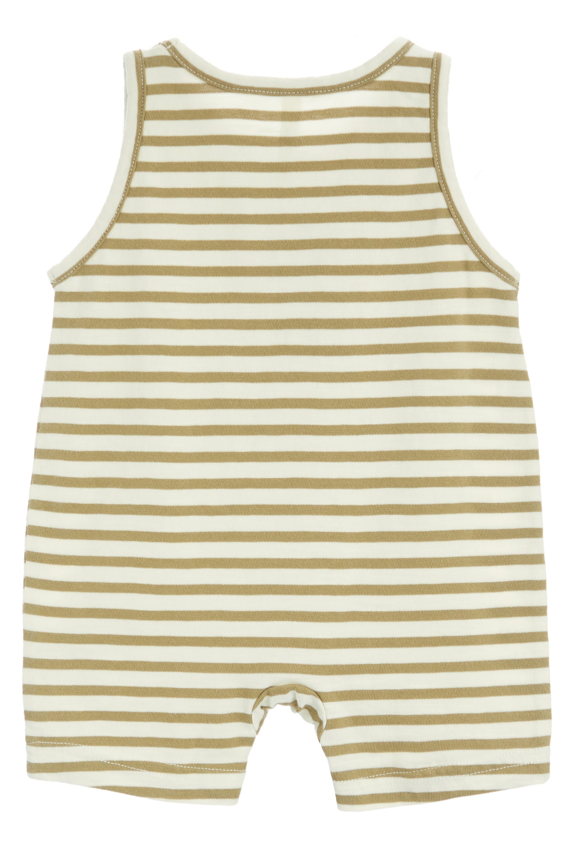 Sleeveless One Piece- Olive Stripe