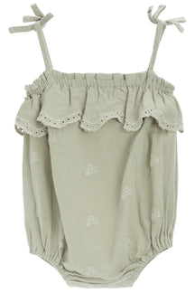 Ruffle Romper Grapevine Embroidery