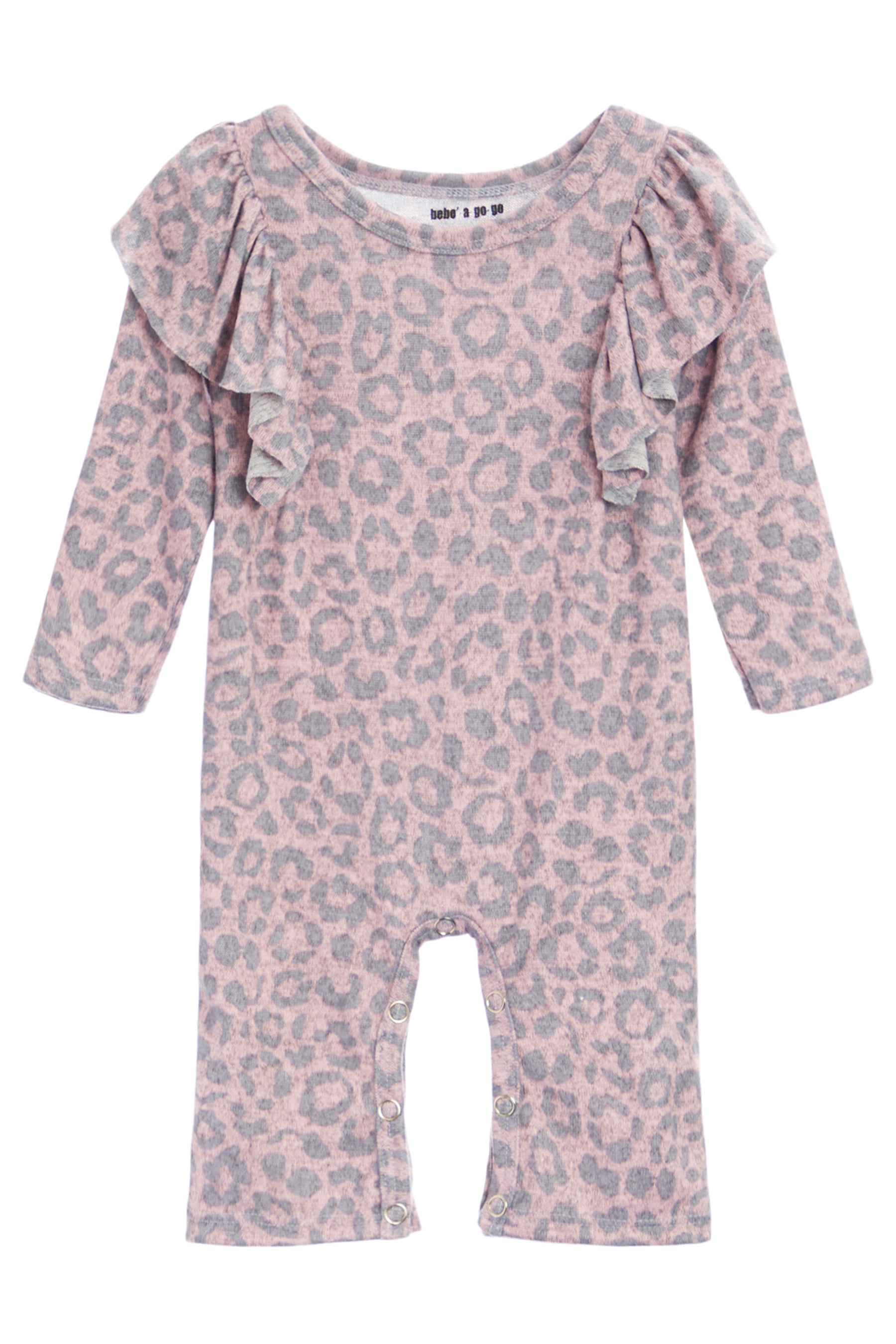 Ruffle Shoulder Coverall- Cheetah