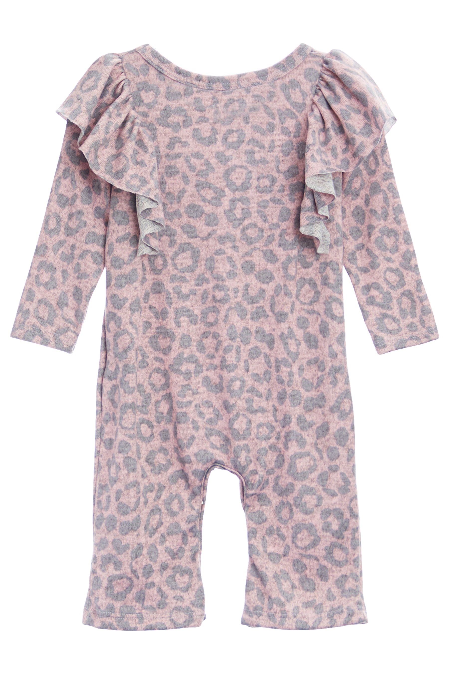 Ruffle Shoulder Coverall- Cheetah