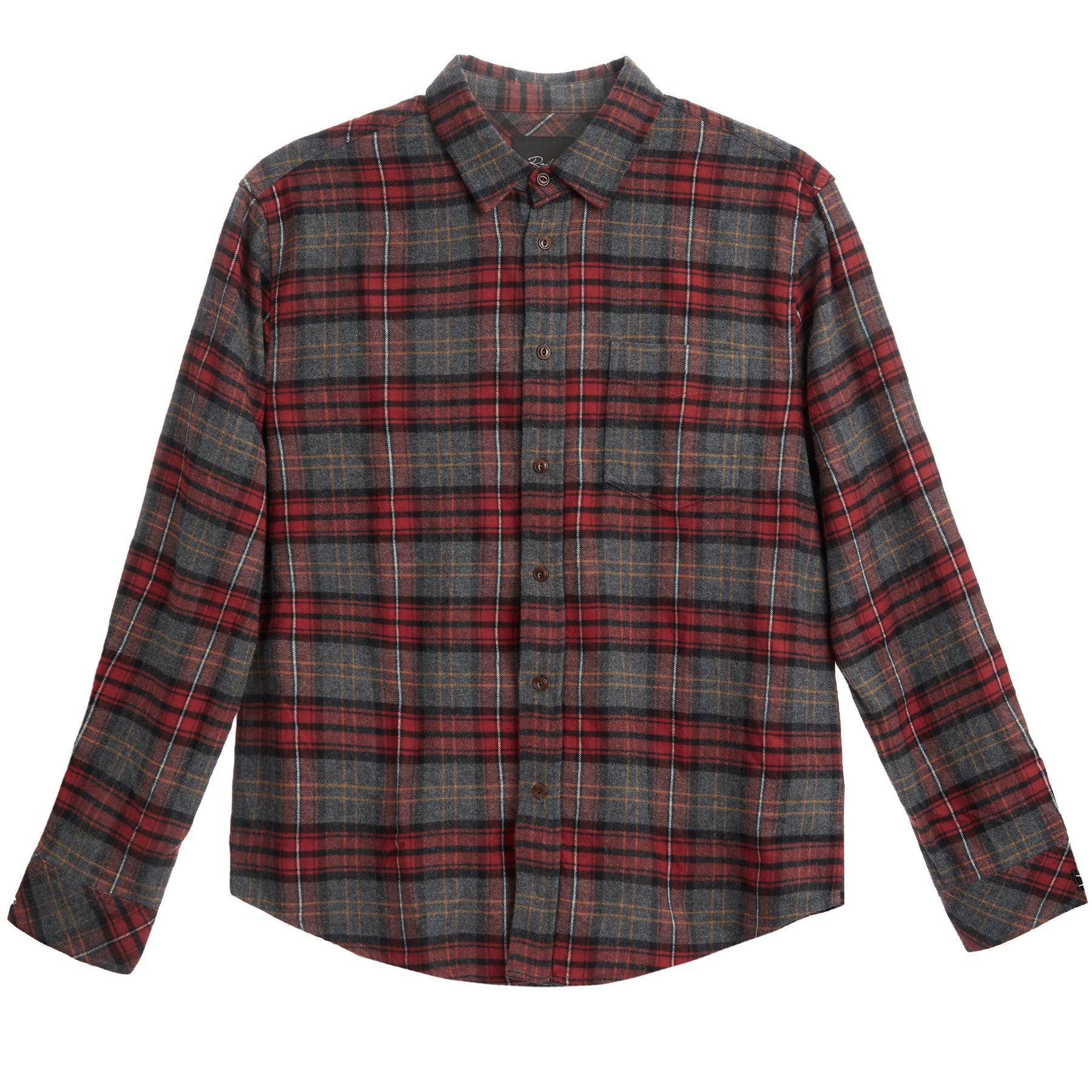 Lennox Brushed Cotton Blend Flannel Shirt Graham Ember