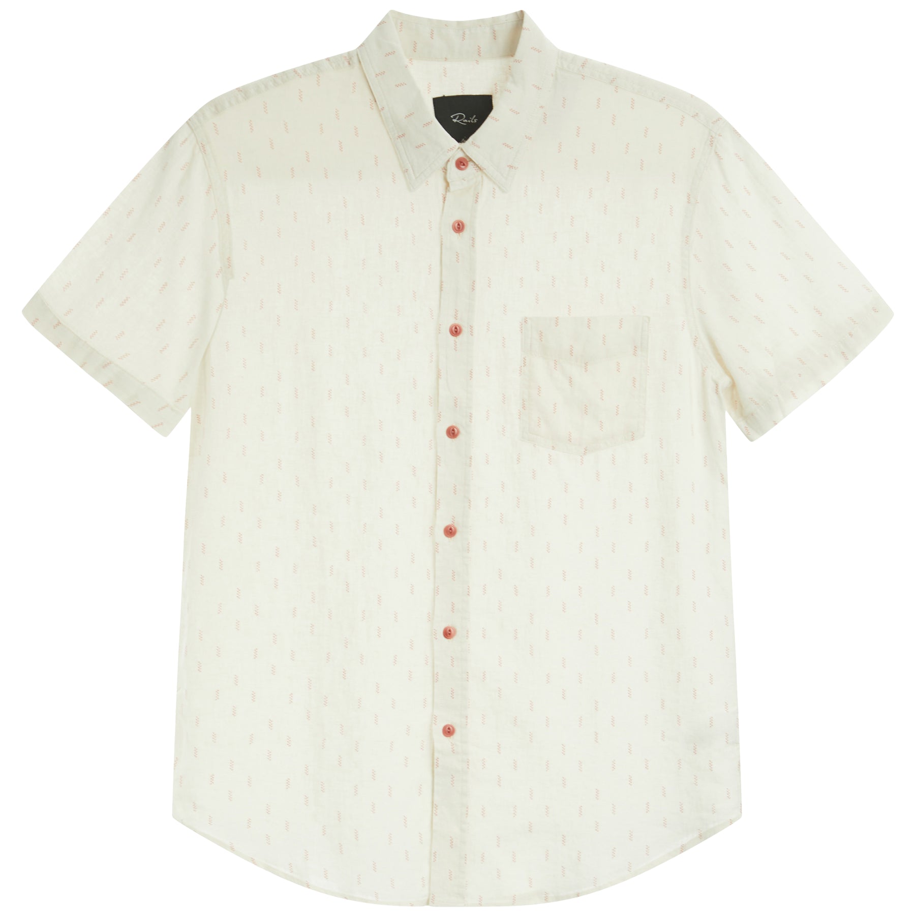 Carson Short Sleeve Woven in Leaf Whte