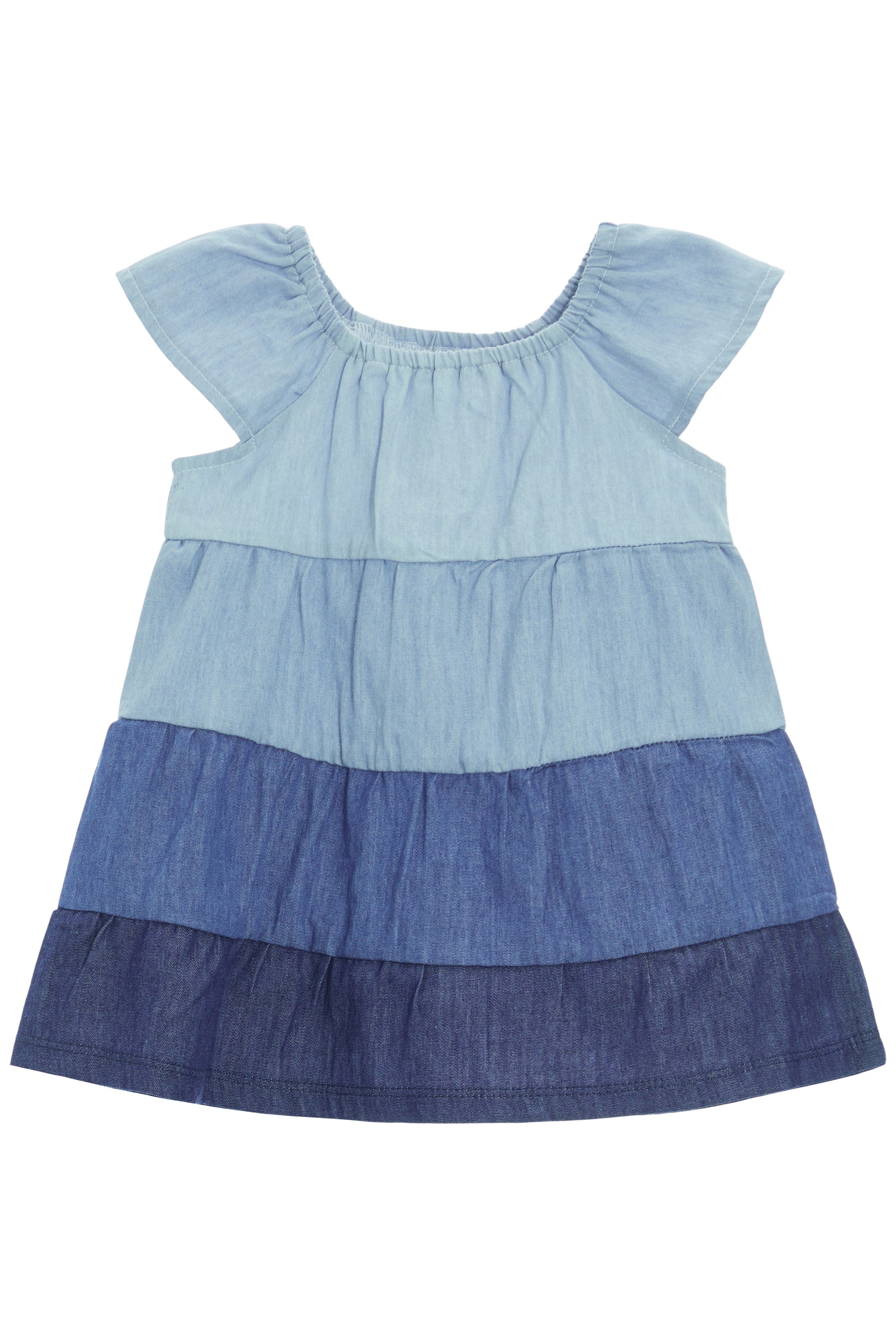Chambray Tiered Dress