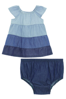 Chambray Tiered Dress