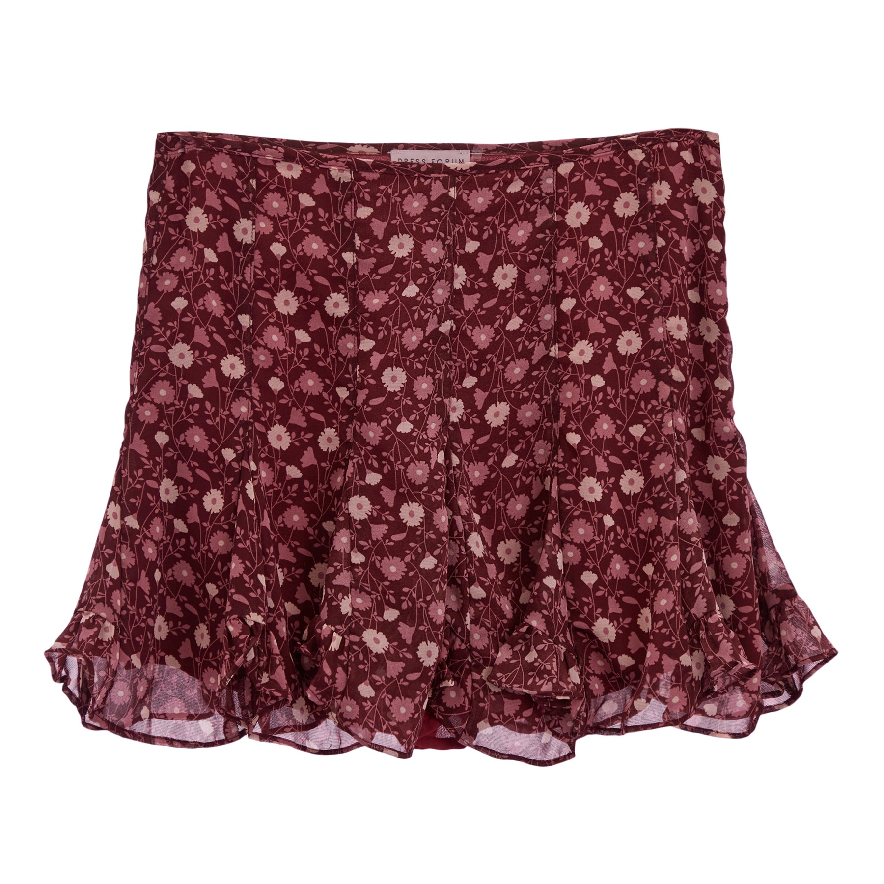 Floral Ruffle Mini Skirt