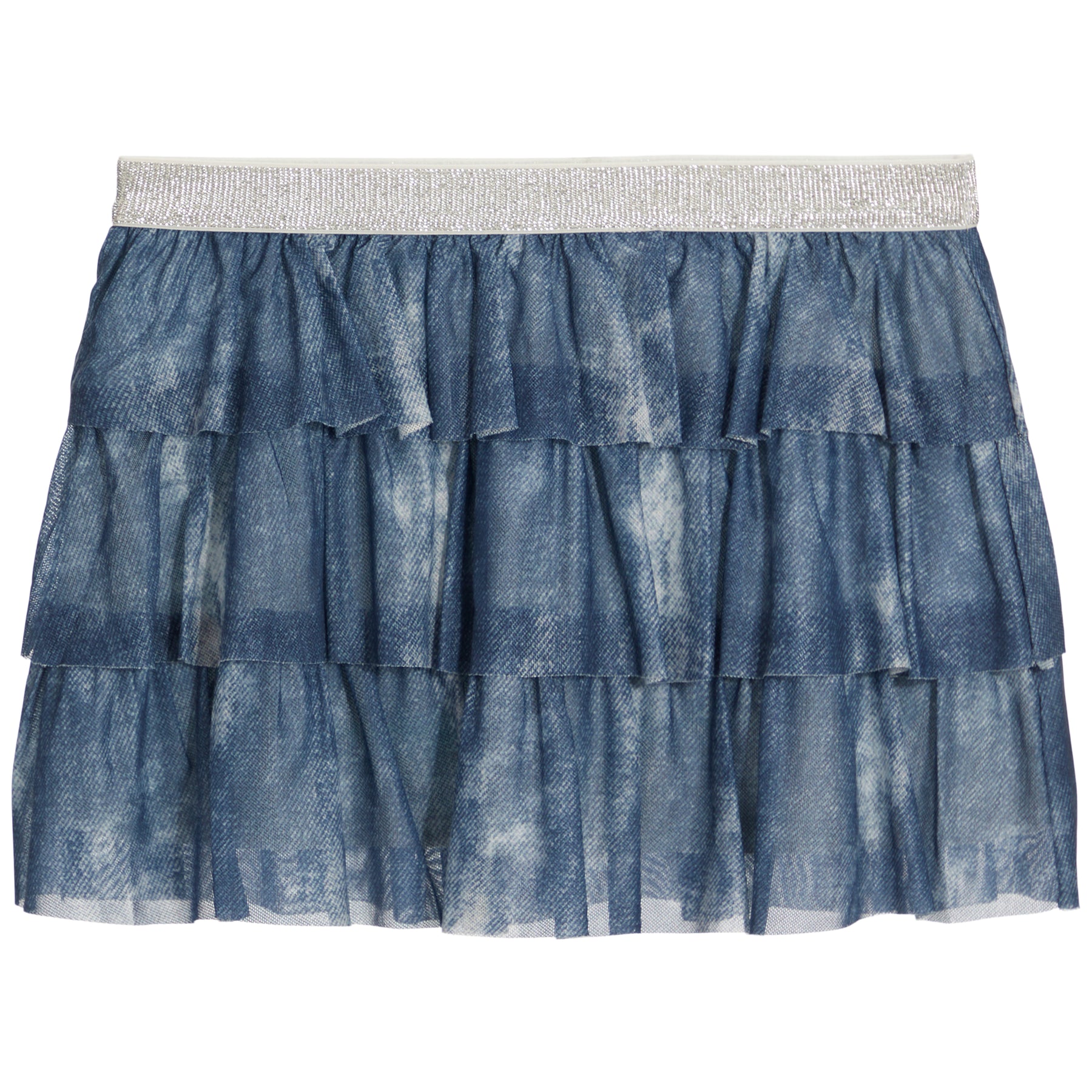 Denim Mesh Skirt
