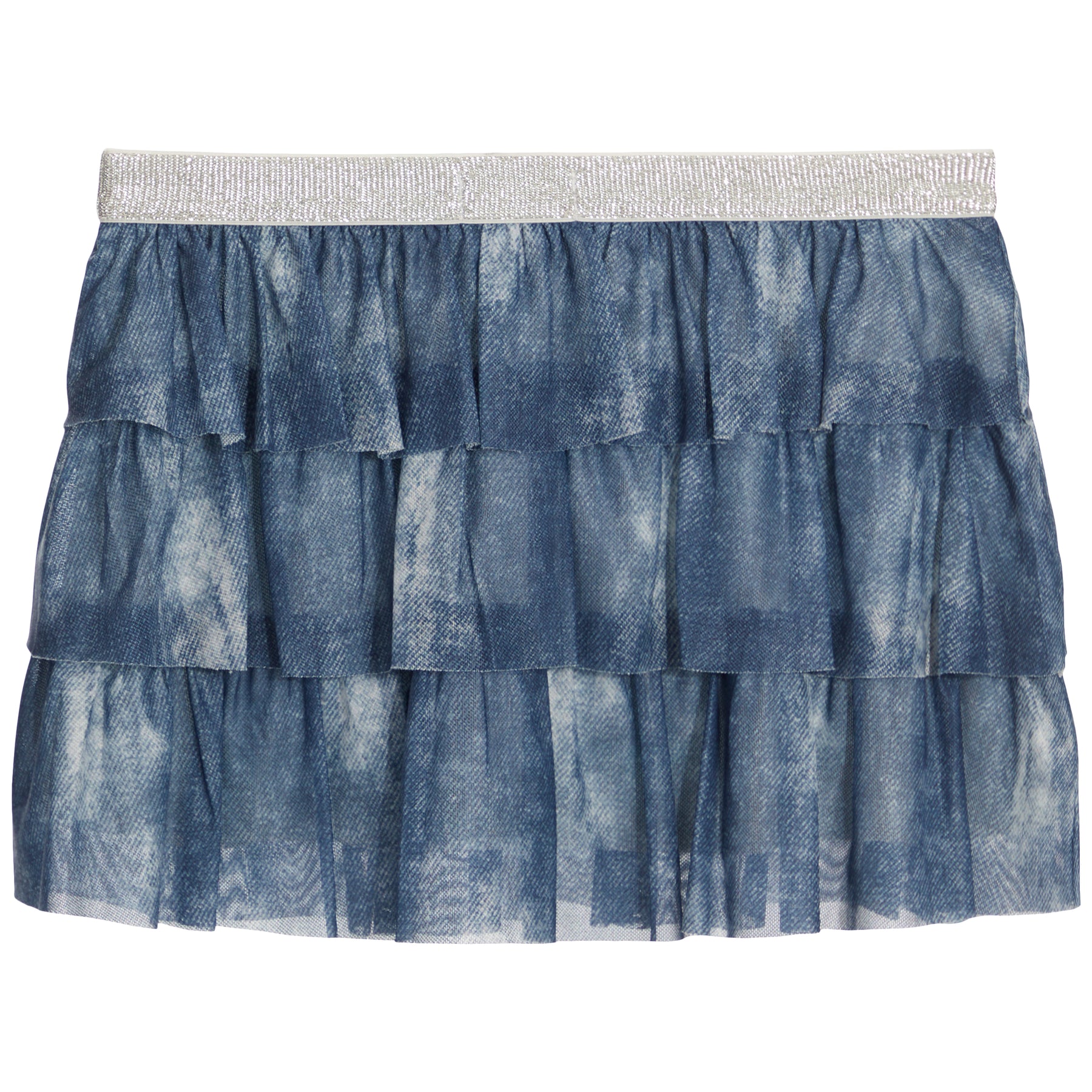 Denim Mesh Skirt