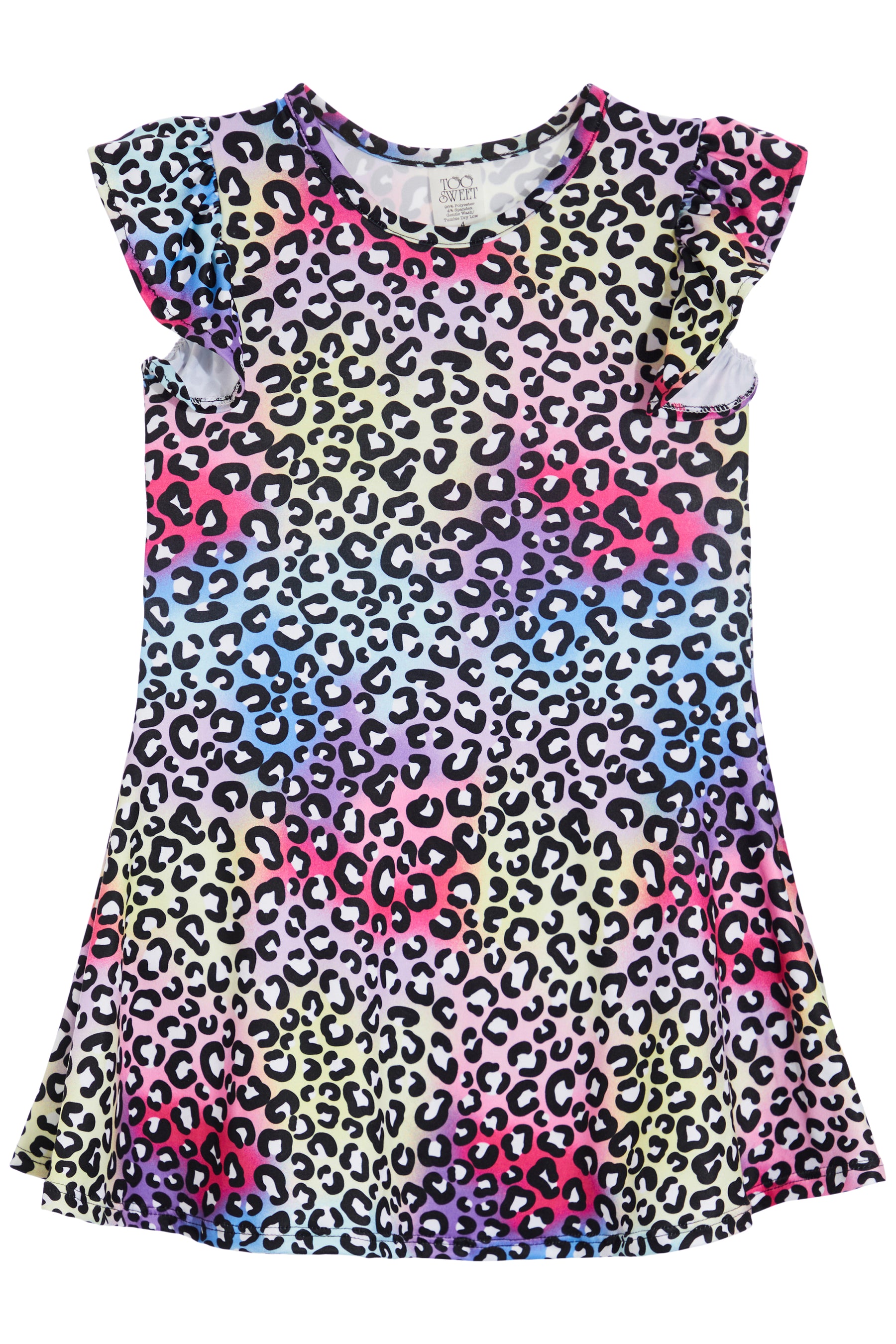Flutter Sleeve Dress Leopard