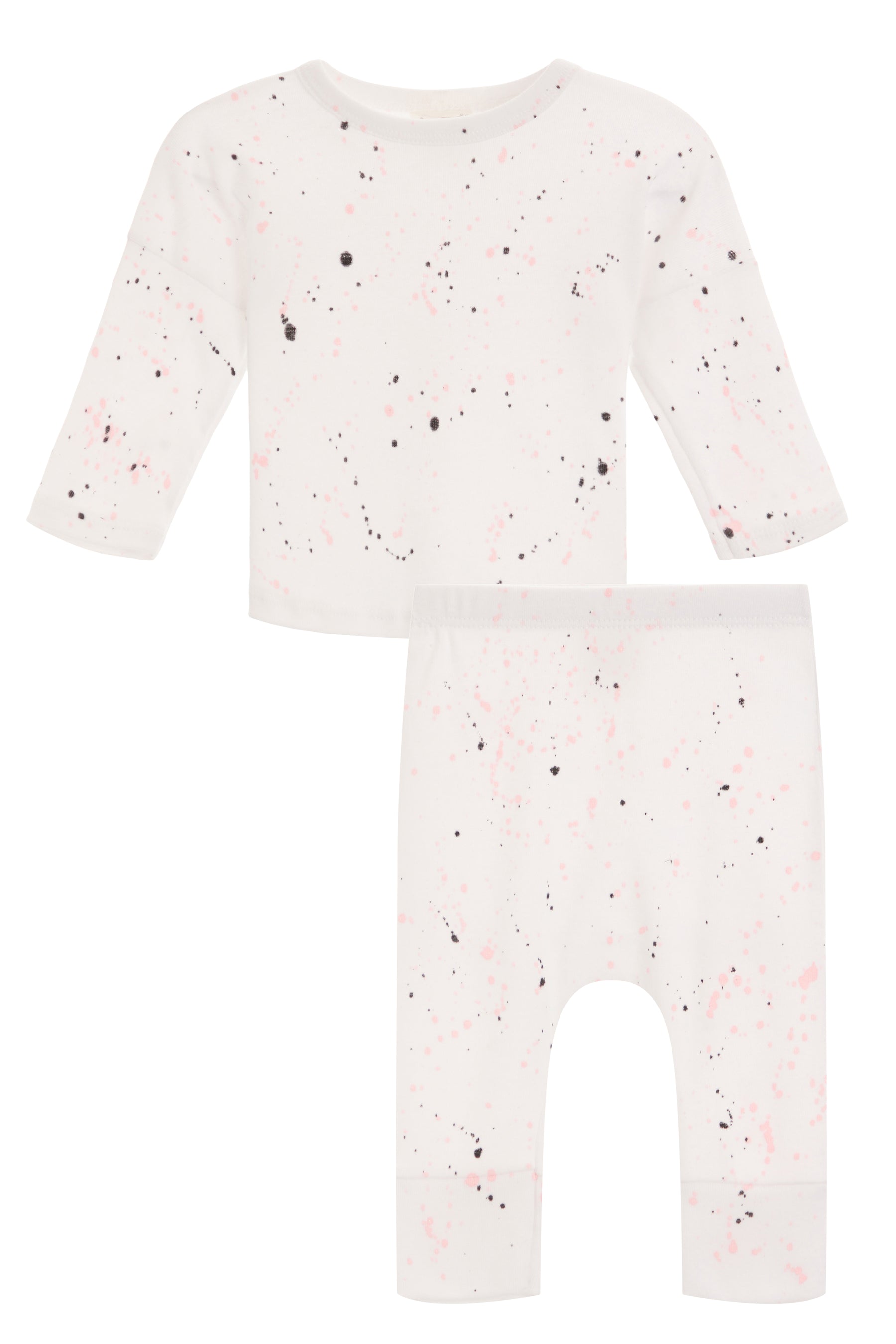 2 pc Harem Set- Pink/Black Splatter