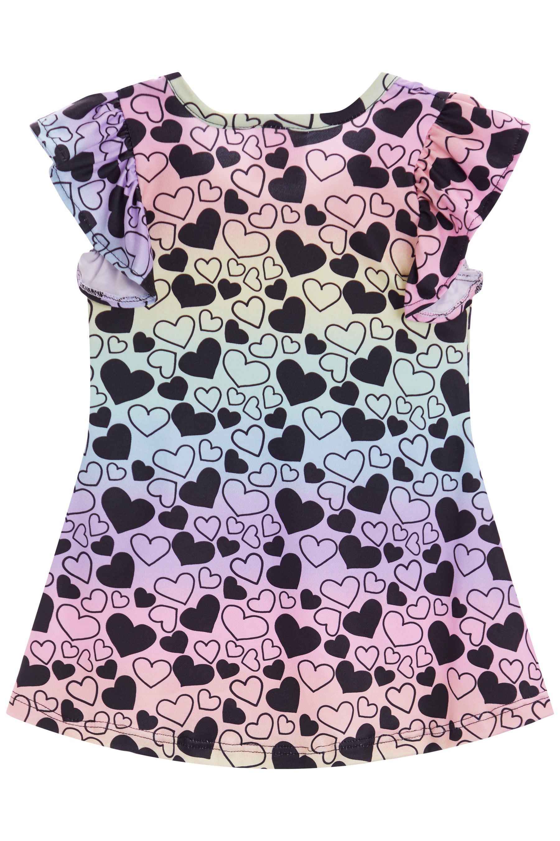 Short Sleeve Dress with Rainbow Hearts