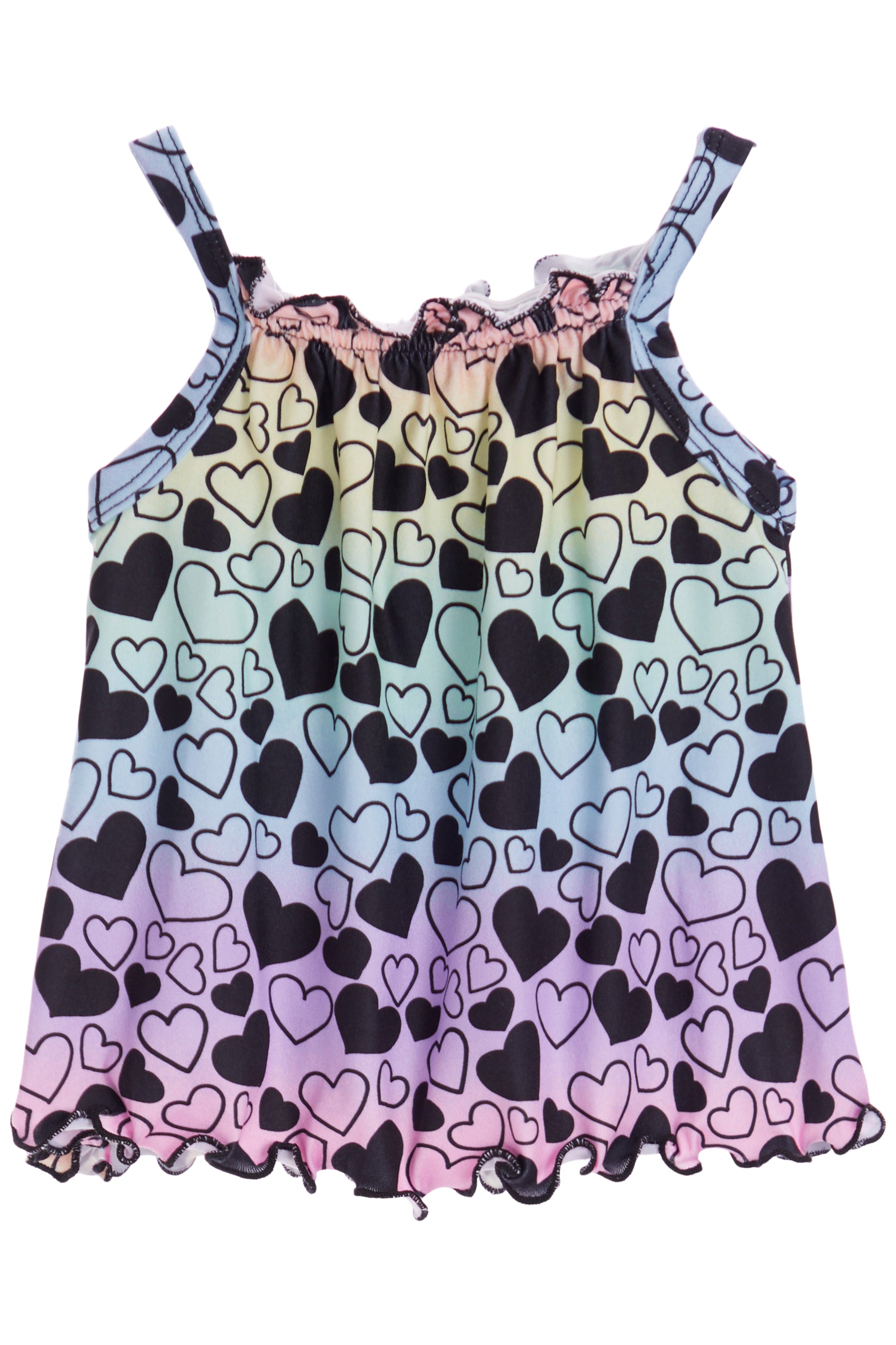 2 PC Heart Rainbow Bike Short Set