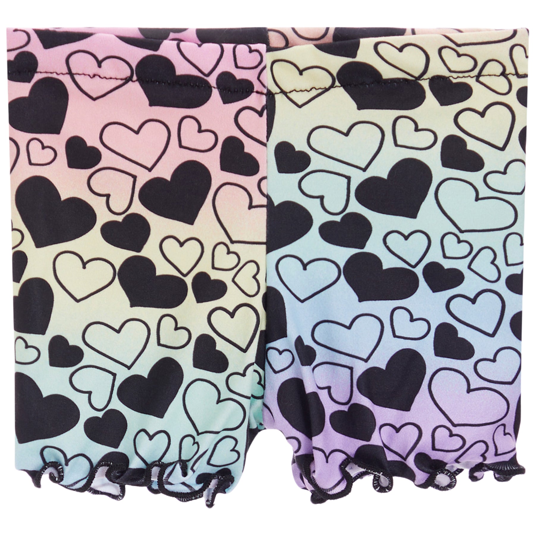 2 PC Heart Rainbow Bike Short Set