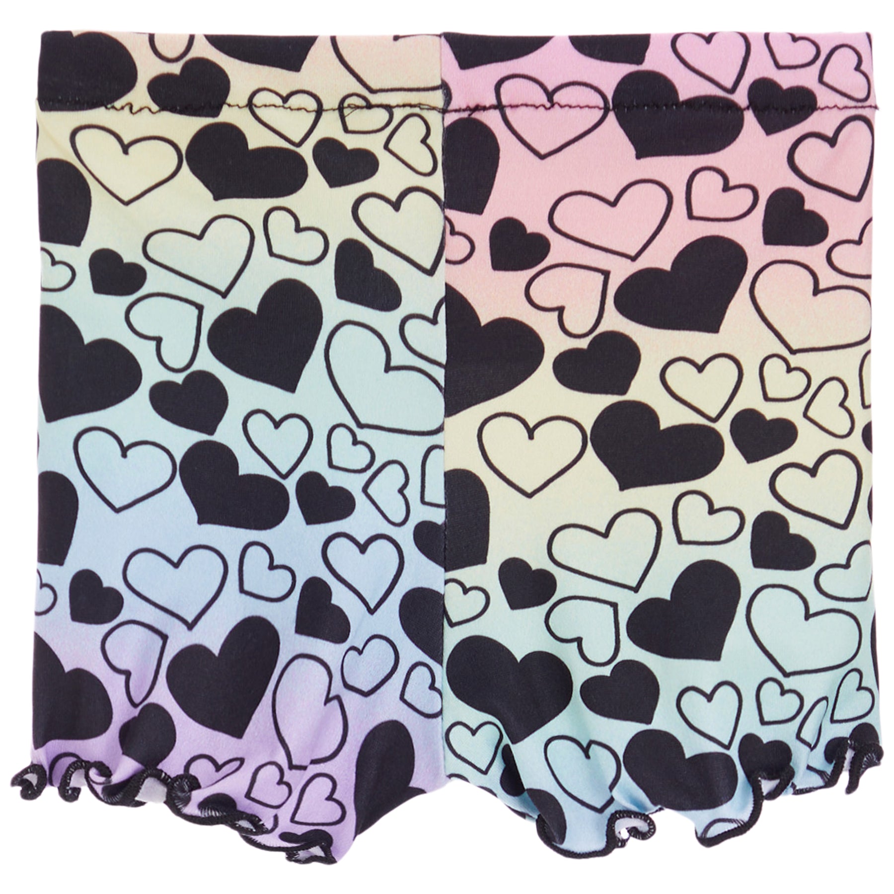 2 PC Heart Rainbow Bike Short Set