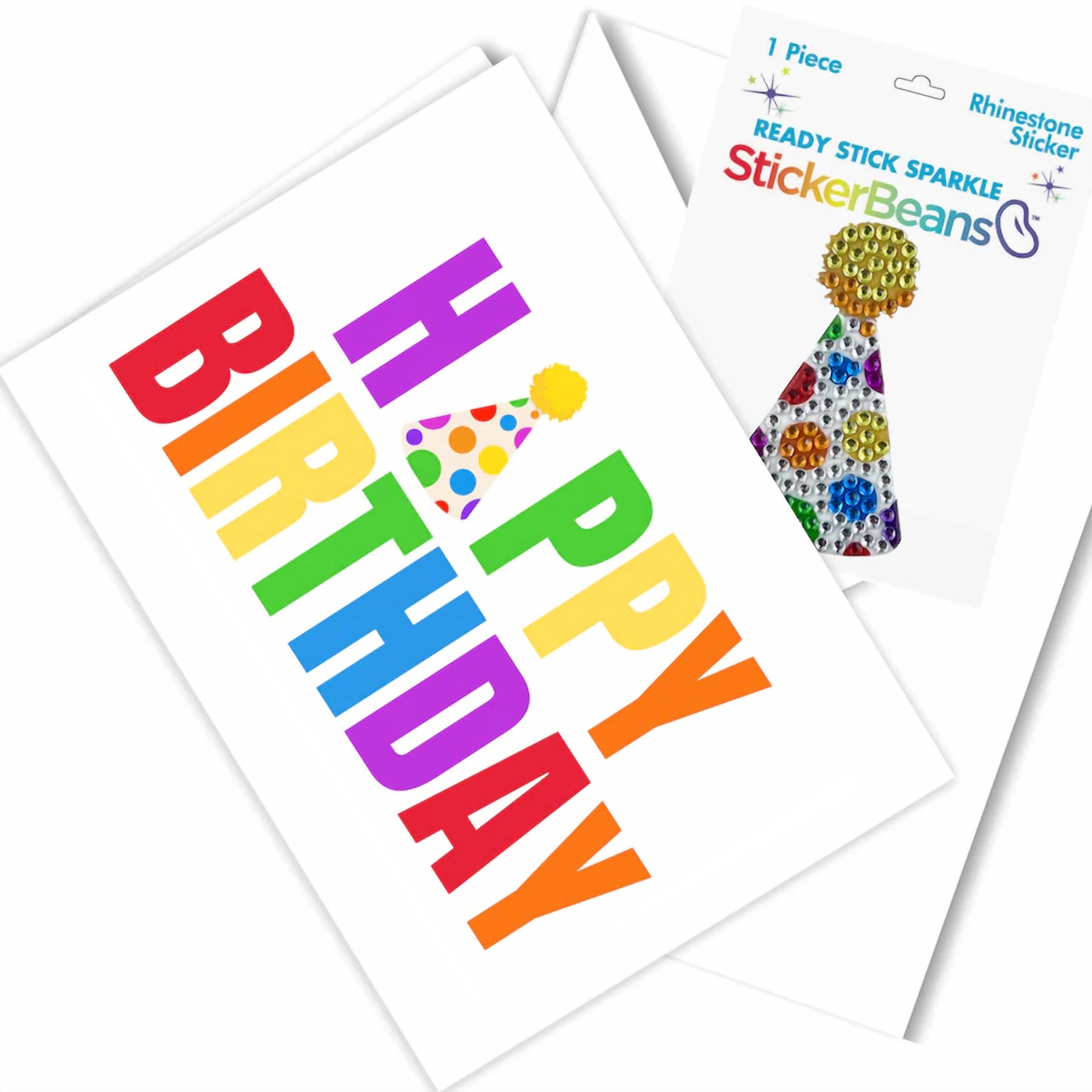 Happy Birthday Card & Sticker Bean