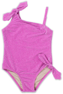 One Shoulder Swimsuit - Shimmer Pink