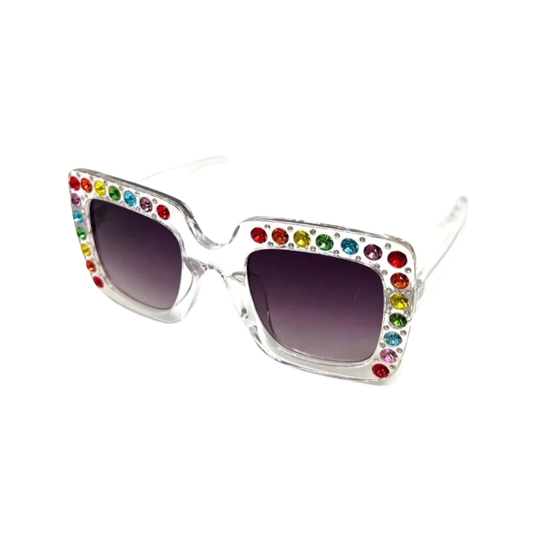 Crystallized Clear Square Sunglasses