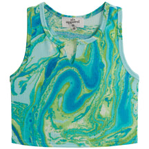 Marble Swirl Notch Neck Racerback Tank