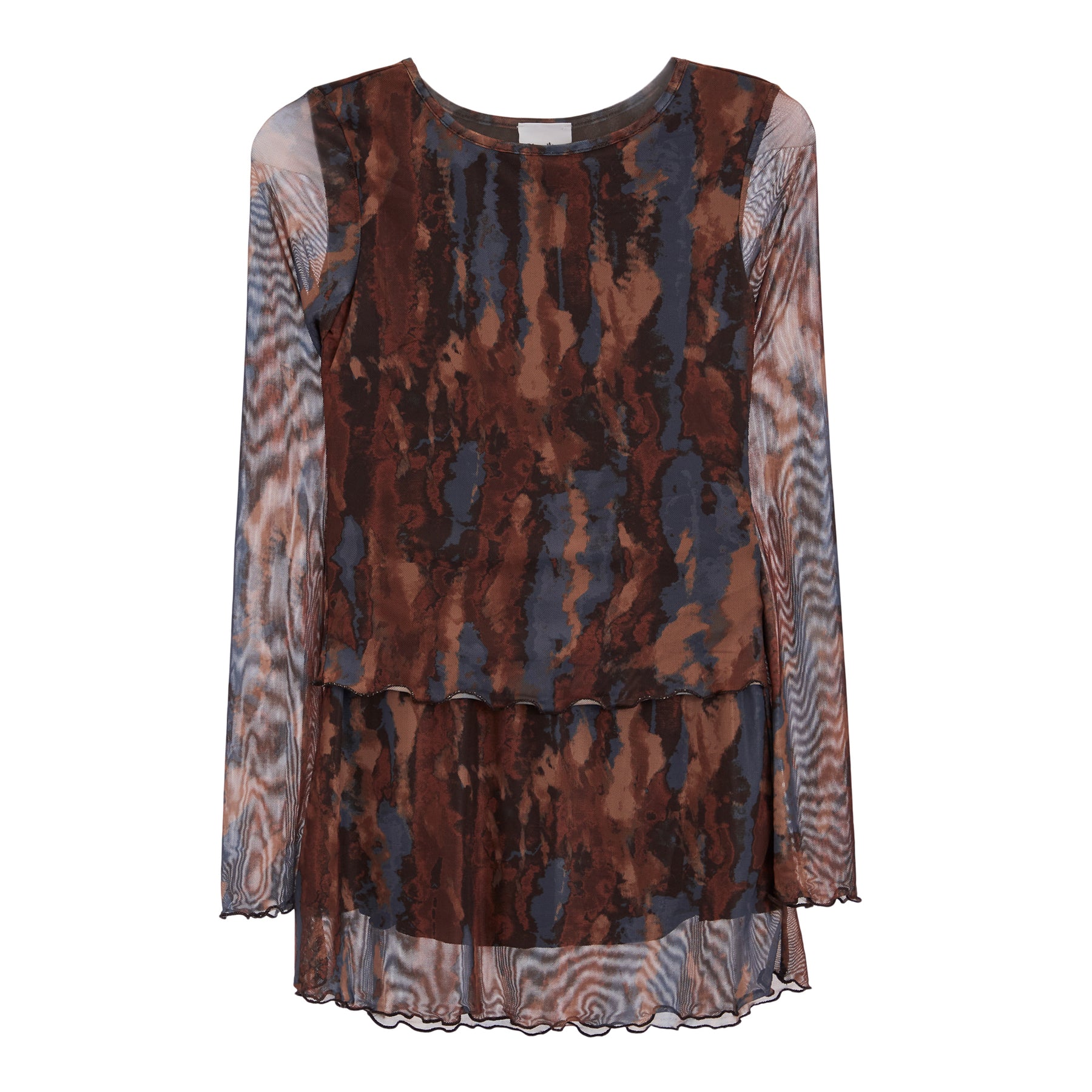 Mesh Knit Tie Dye Top & Skirt Set