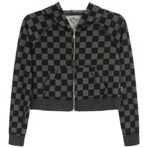 Checkerboard Crop Zip Jacket