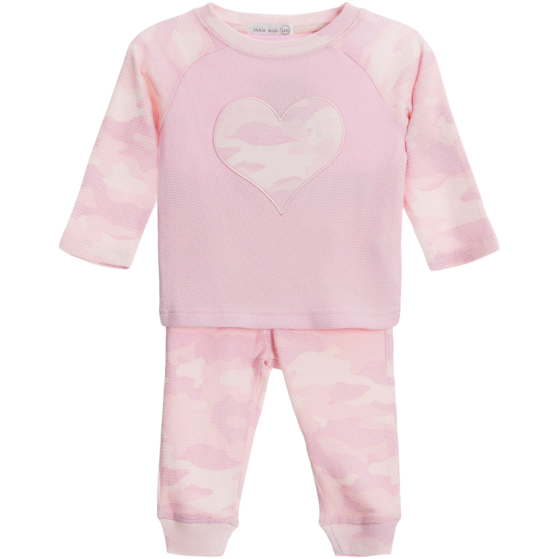 2 Pc Shirt & Pants Set- Camo Hearts